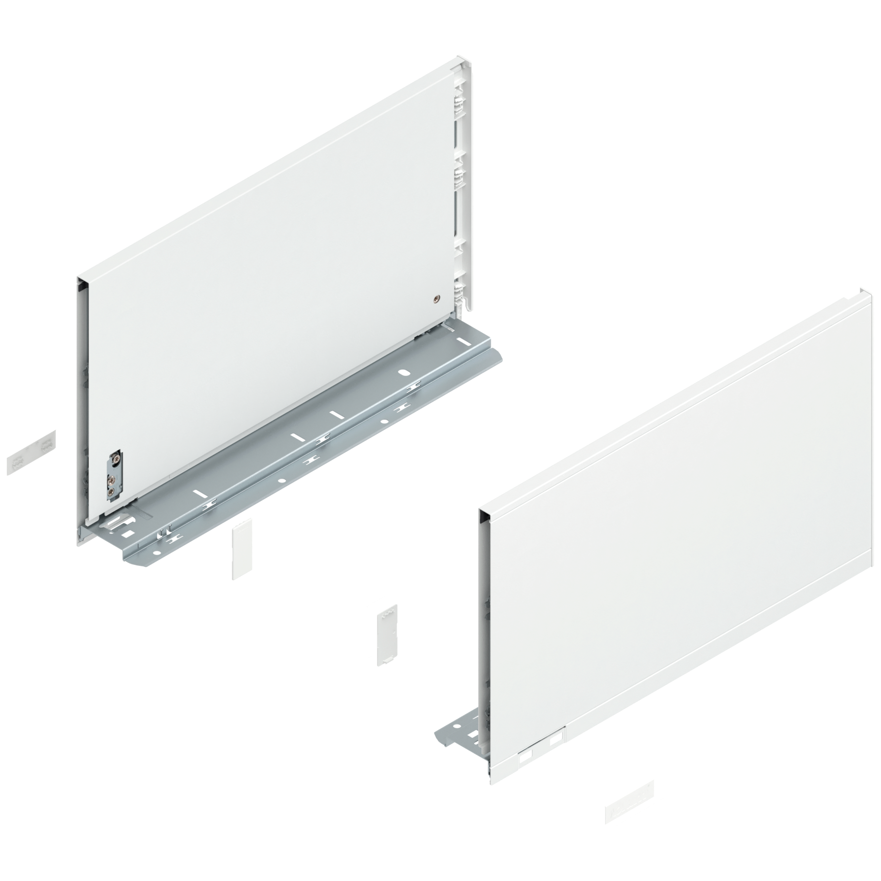 Bok szuflady LEGRABOX, wysokość F (241 mm), dł.=400 mm, lewy/prawy, do LEGRABOX pure, jedwabiście biały mat