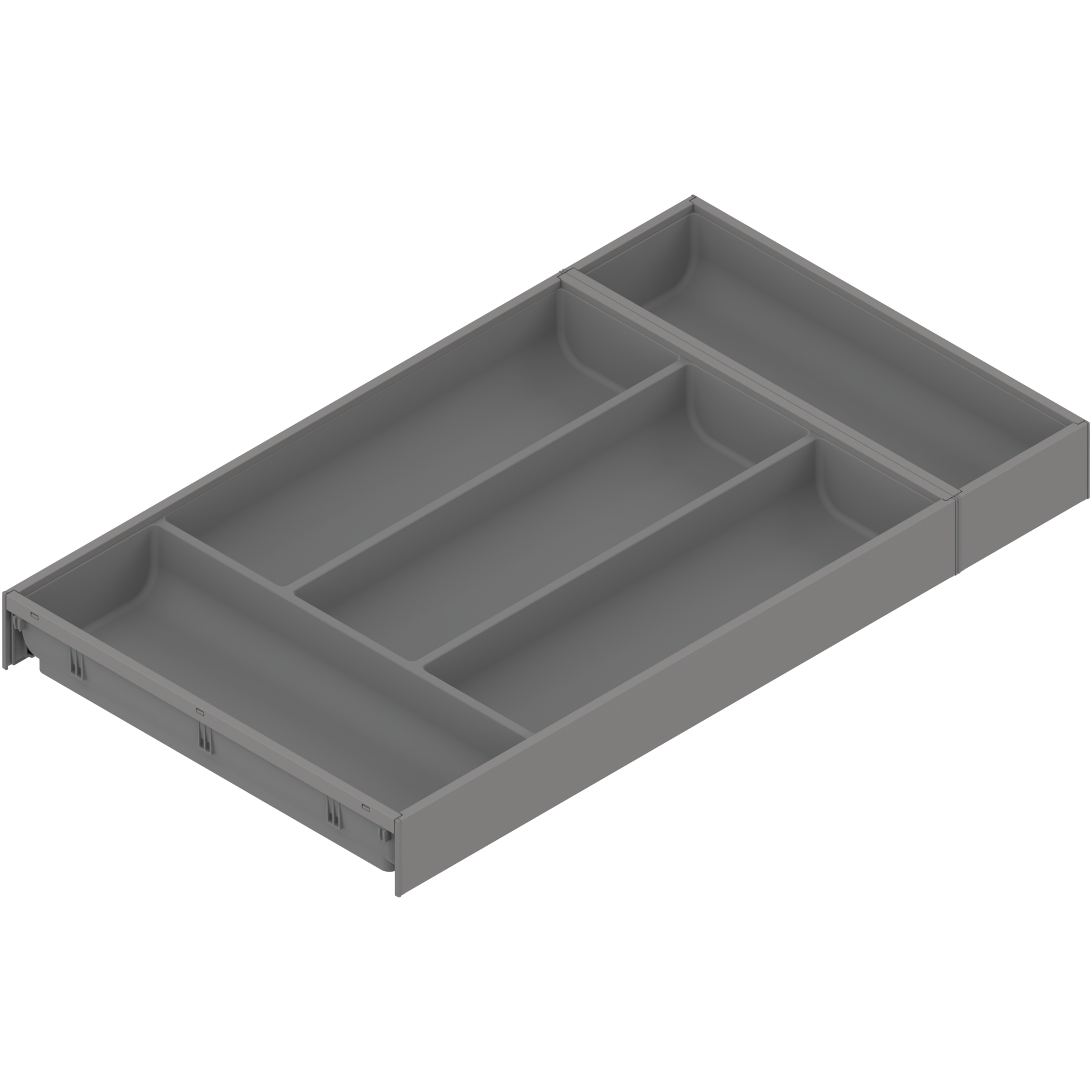 AMBIA-LINE  wkład na sztućce do szuflady standardowej, do LEGRABOX/MERIVOBOX, tworzywo sztuczne/stal, 5 przegródka na sztućce, dł.=550 mm, szerokość=300 mm, szary indium mat