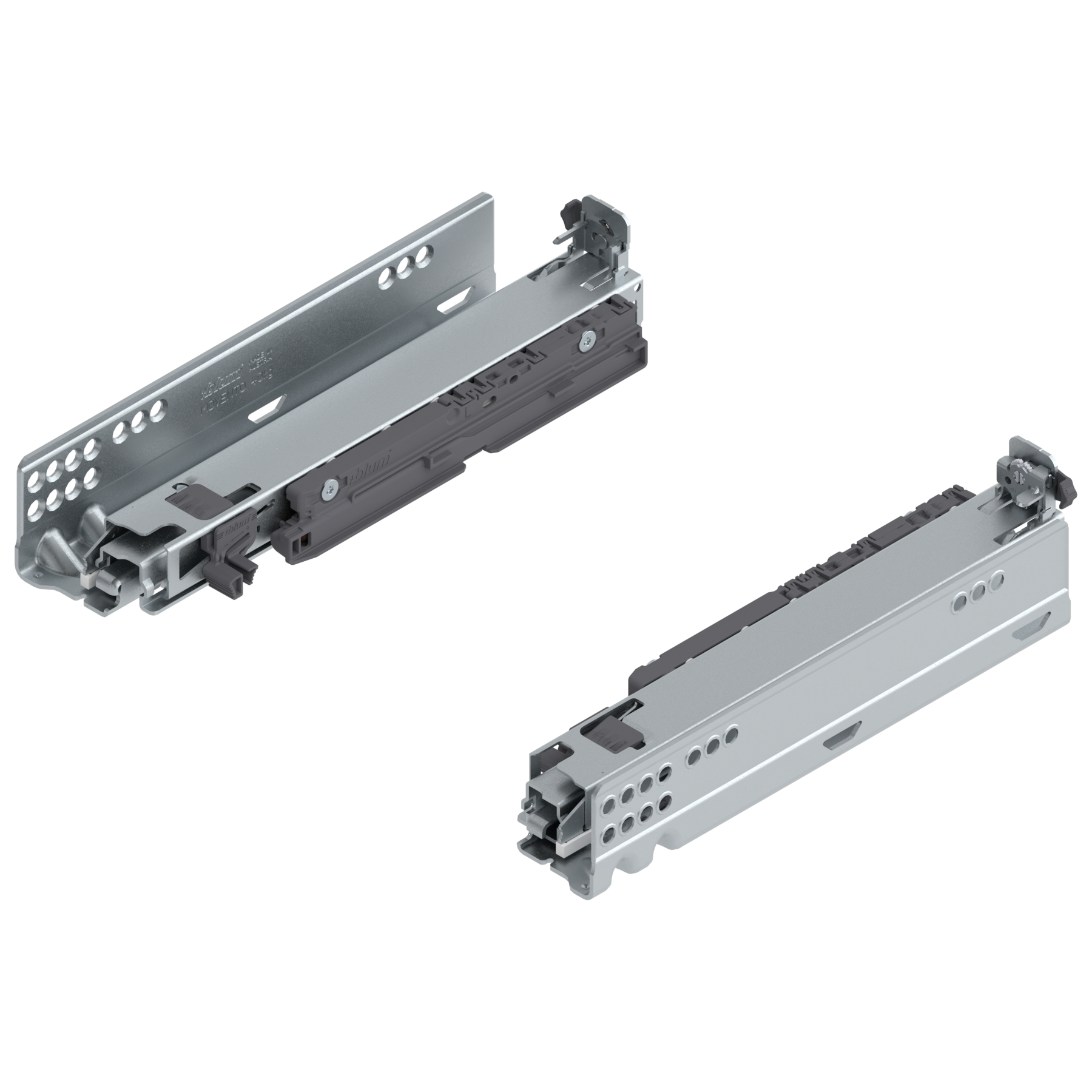 MOVENTO z BLUMOTION S, pełny wysuw, prowadnica, 40 kg, dł.=250 mm, wymaga sprzęgła, lewa/prawa, cynkowana