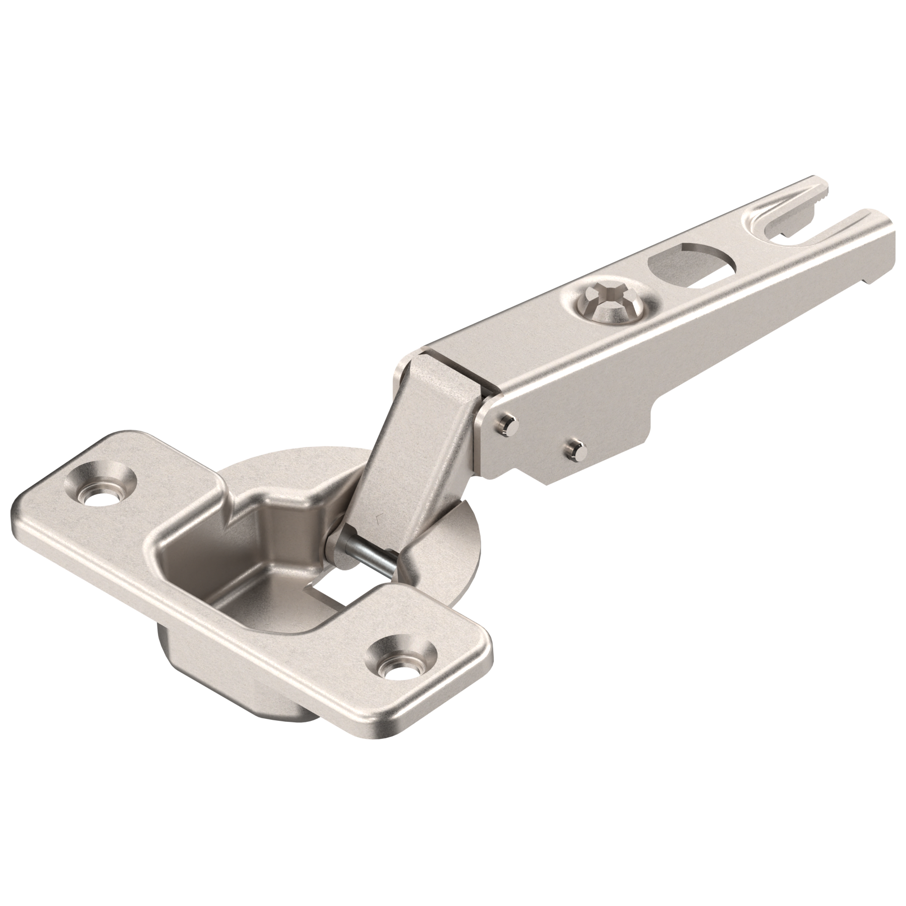 MODUL zawias standard. 100°, Drzwi nakładane, bez sprężyny, puszka: na wkręty, niklowany