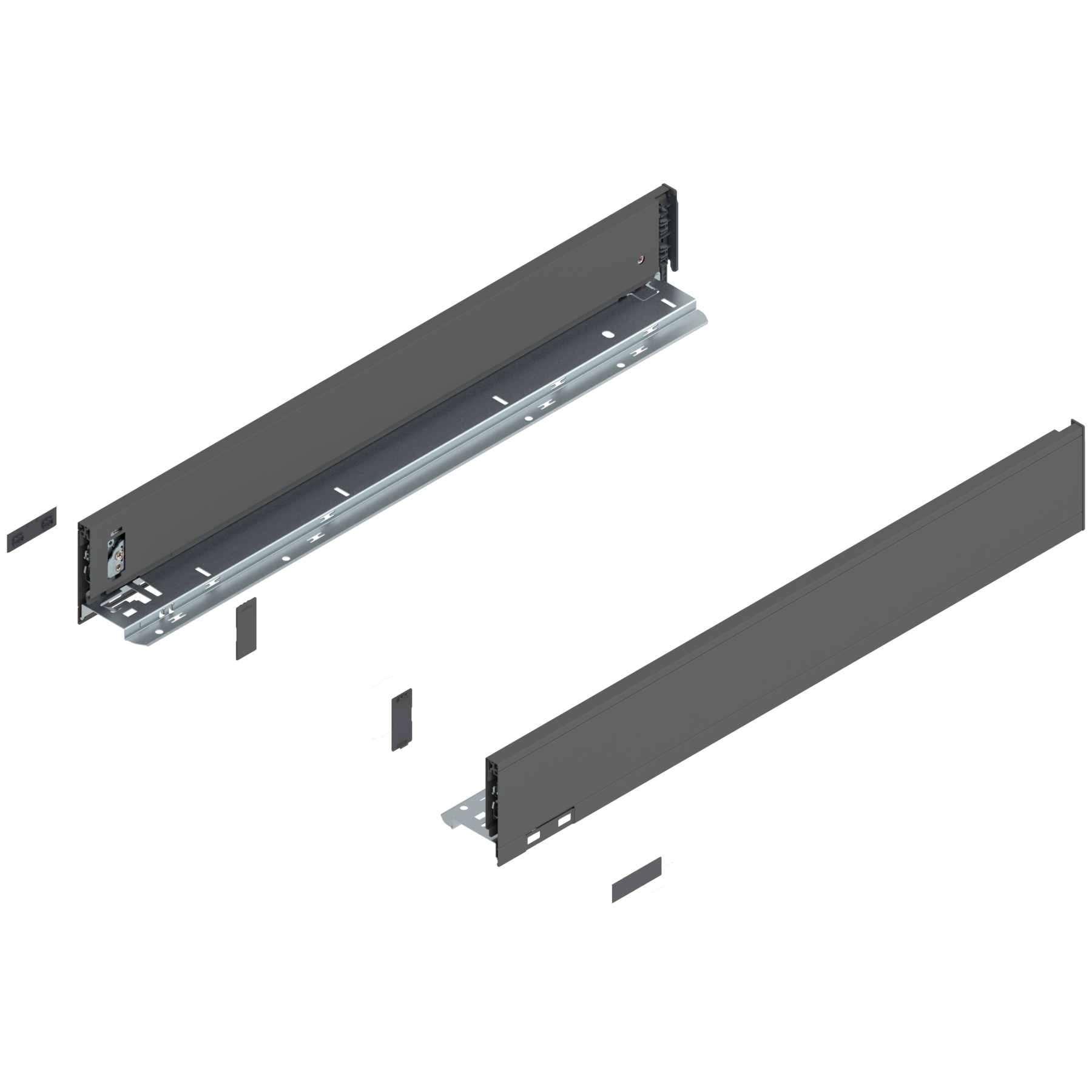 Bok szuflady LEGRABOX, wysokość M (90.5 mm), dł.=600 mm, lewy/prawy, do LEGRABOX pure, antracyt mat