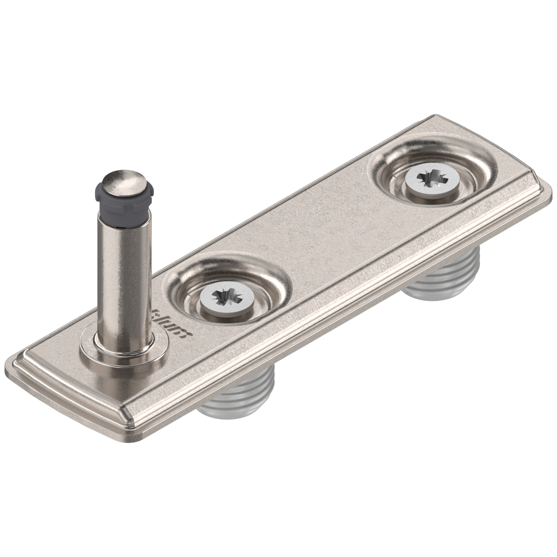 AVENTOS HK-XS do frontów uchylnych, Mocowanie korpusu, wciskane, niklowany