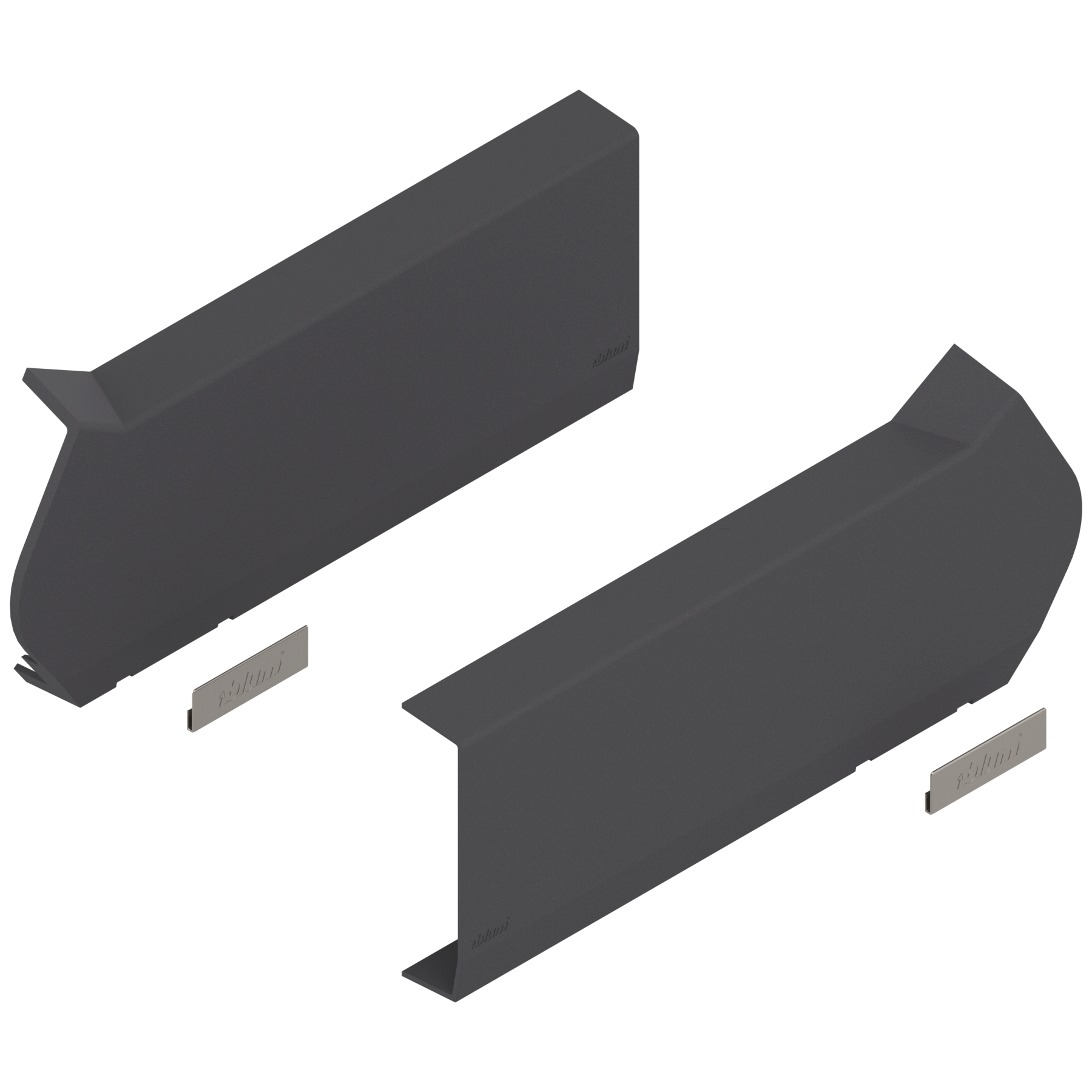 AVENTOS HF do frontów uchylno - składanych, Zaślepka duża, lewa/prawa, ciemnoszary/inox