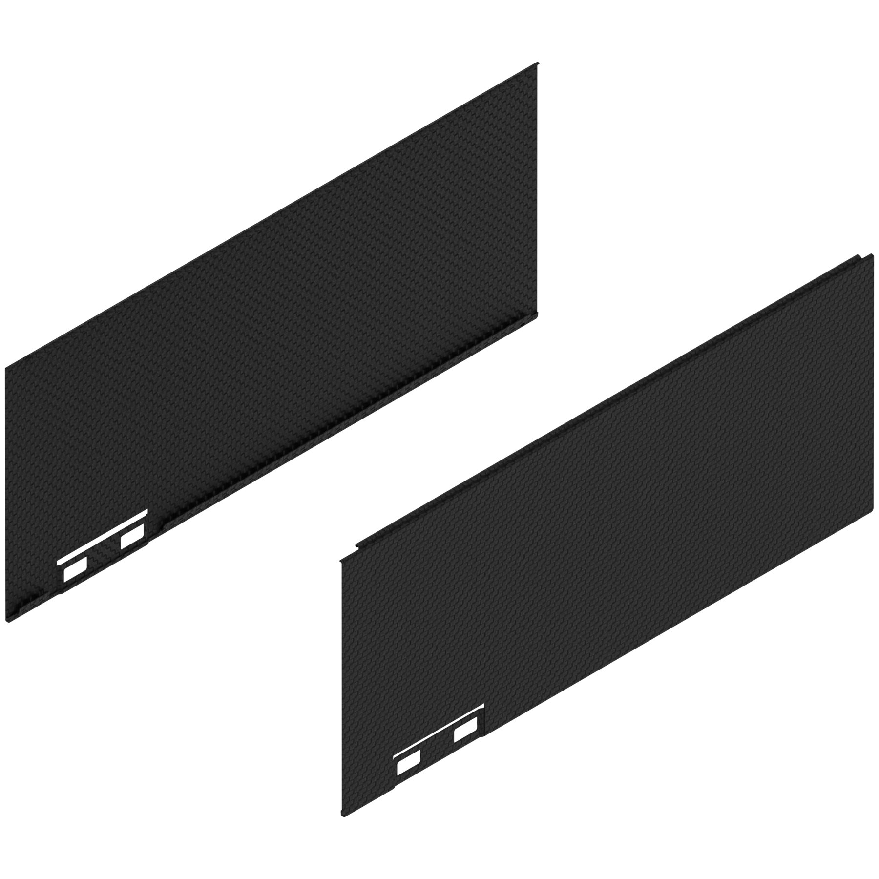 LEGRABOX Element dekoracyjny, wysokość K (128.5 mm), dł.=300 mm, prawy+lewy, czarny carb./carb.look