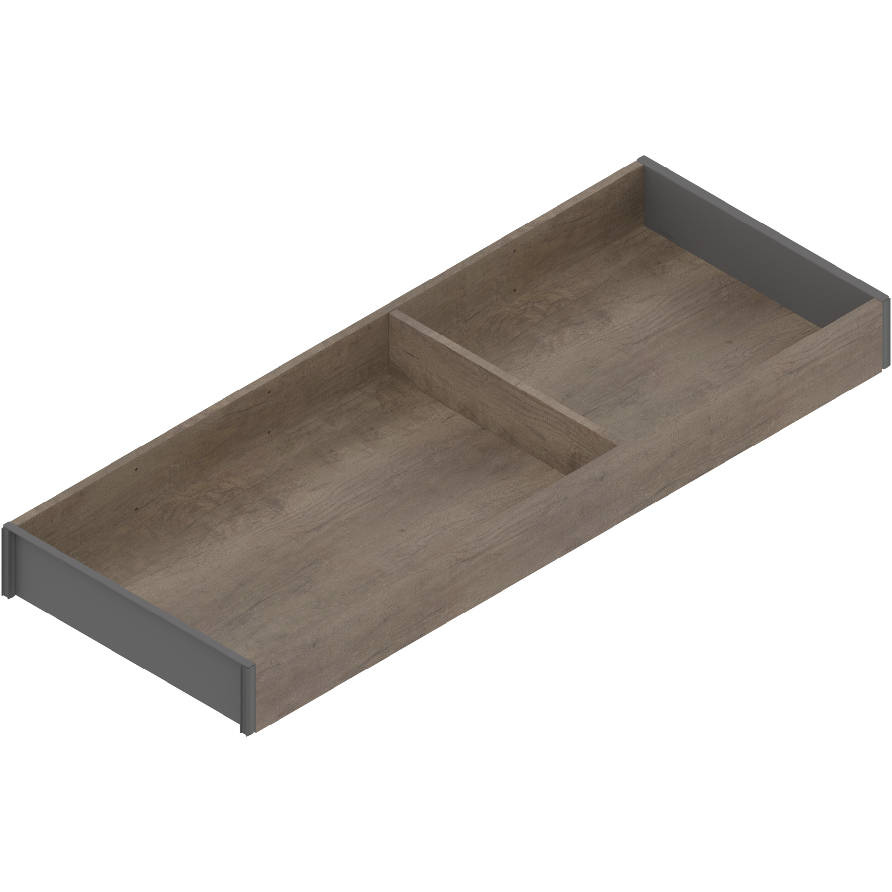 AMBIA-LINE  ramki do szuflady standardowej, do LEGRABOX/MERIVOBOX, w opcji drewnopodobnej, dł.=550 mm, szerokość=200 mm, Dąb Nebraska/szary