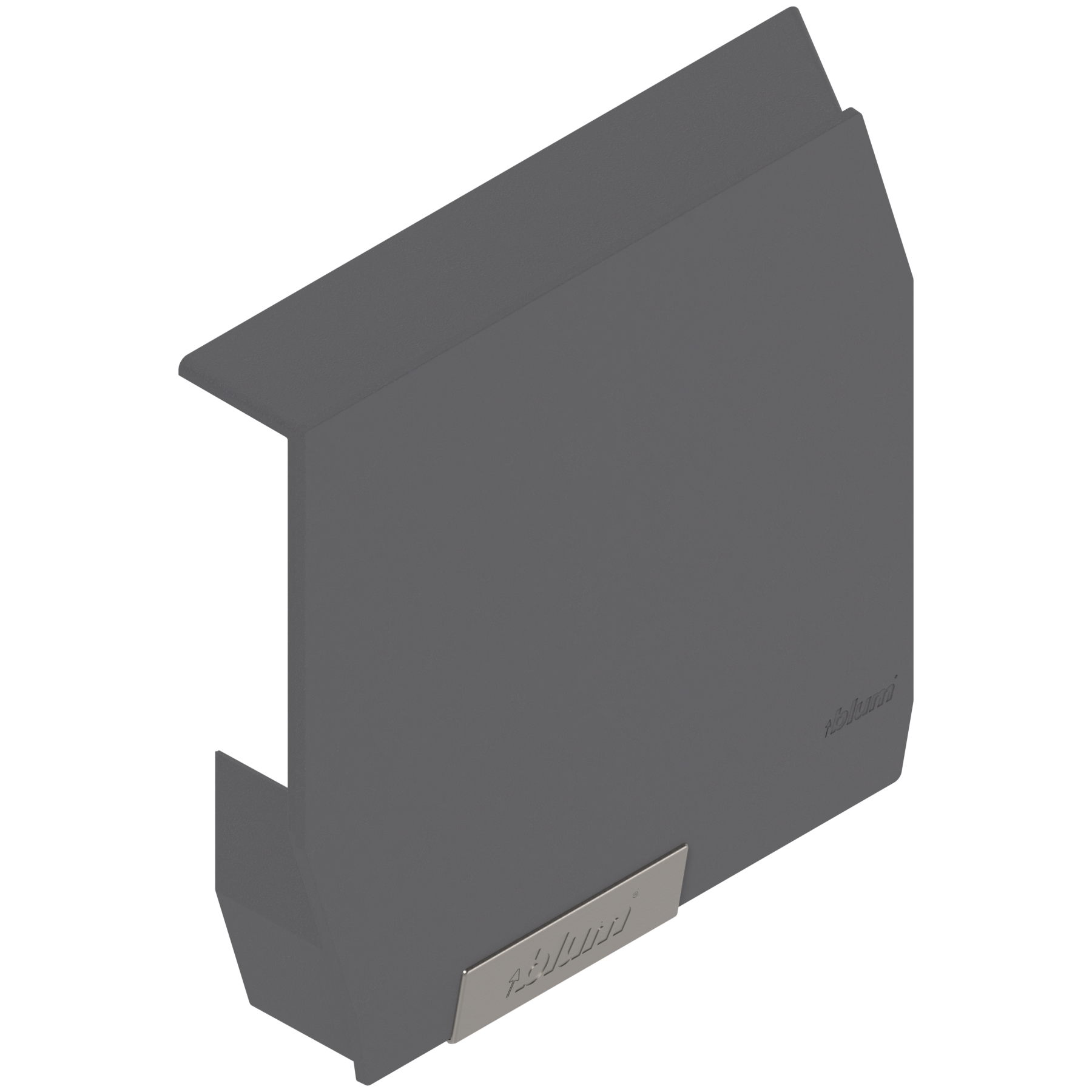 AVENTOS HK-S do małych frontów uchylnych, zaślepka, z zamontowaną małą zaślepką, lewa, ciemnoszary/inox