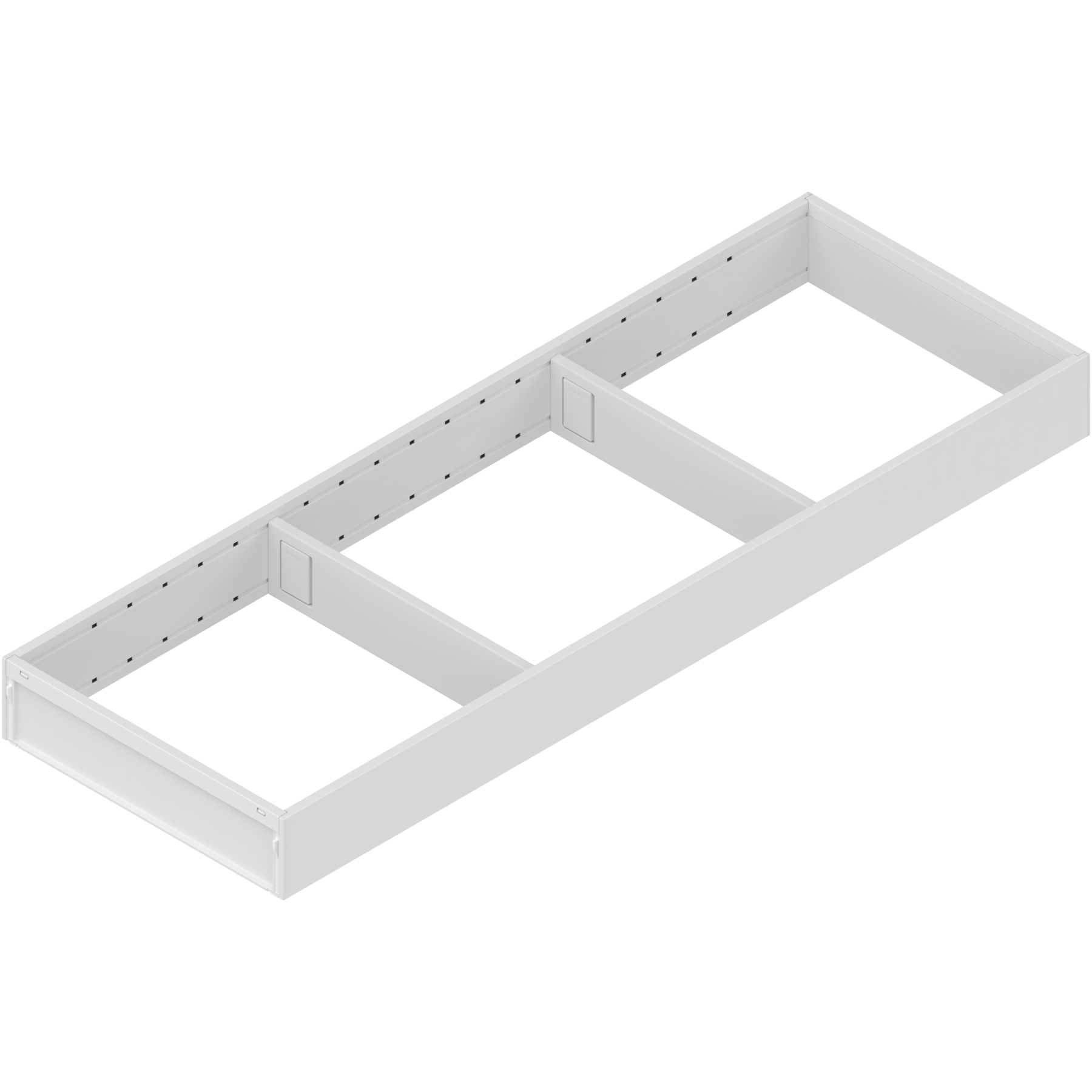AMBIA-LINE  ramki do szuflady standardowej, do LEGRABOX/MERIVOBOX, stal, dł.=600 mm, szerokość=200 mm, jedwabiście biały mat