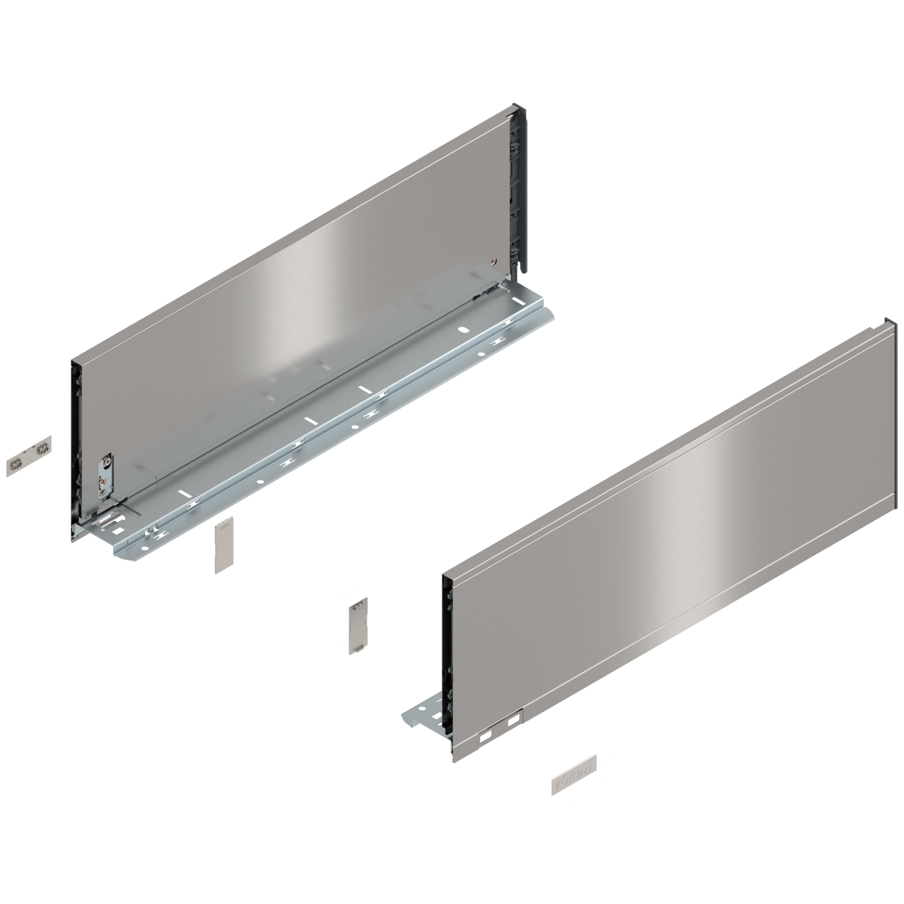 Bok szuflady LEGRABOX, wysokość C (177 mm), dł.=500 mm, lewy/prawy, do LEGRABOX pure, inox-szczotk.-lakier.