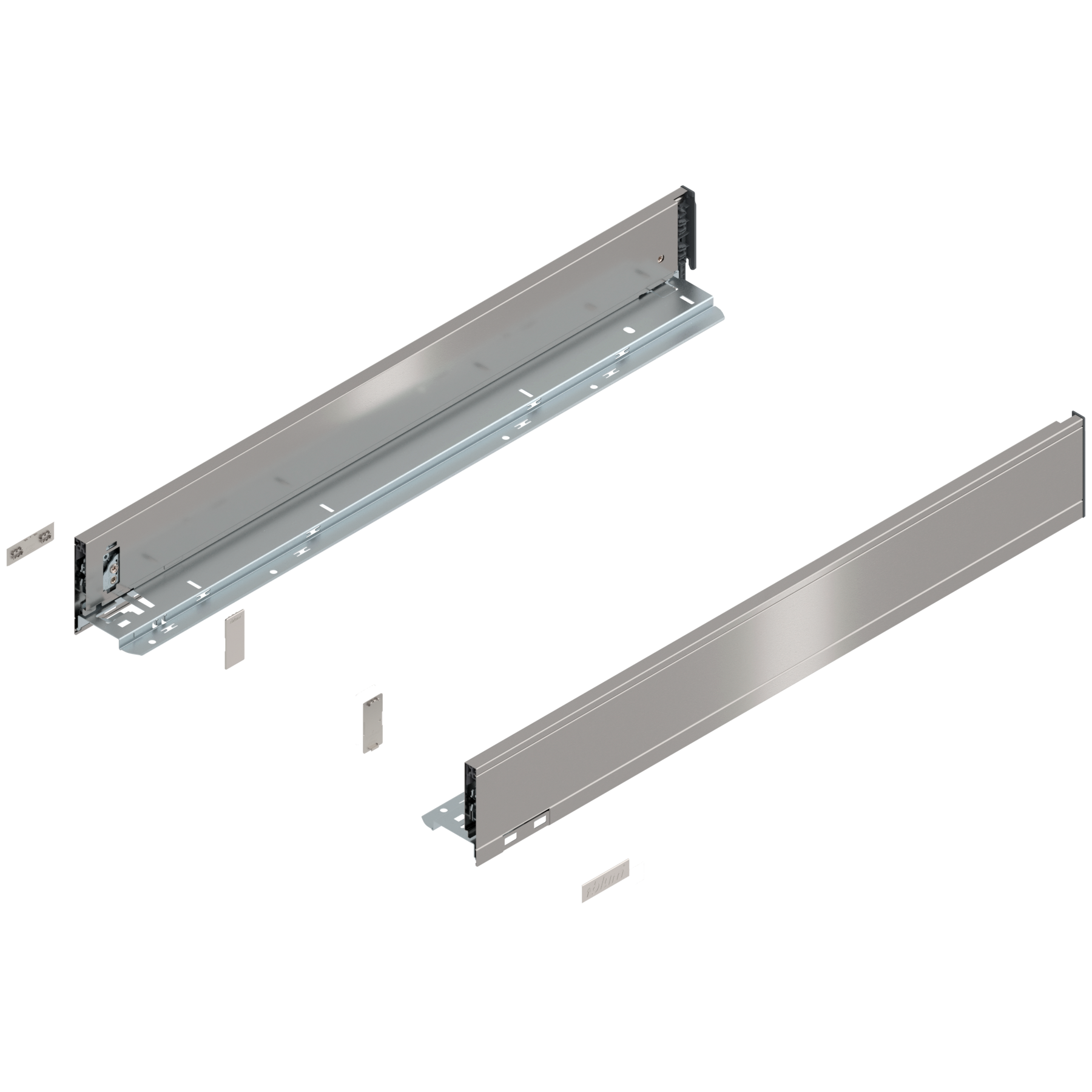 Bok szuflady LEGRABOX, wysokość M (90.5 mm), dł.=650 mm, lewy/prawy, do LEGRABOX pure, inox-szczotk.-lakier.