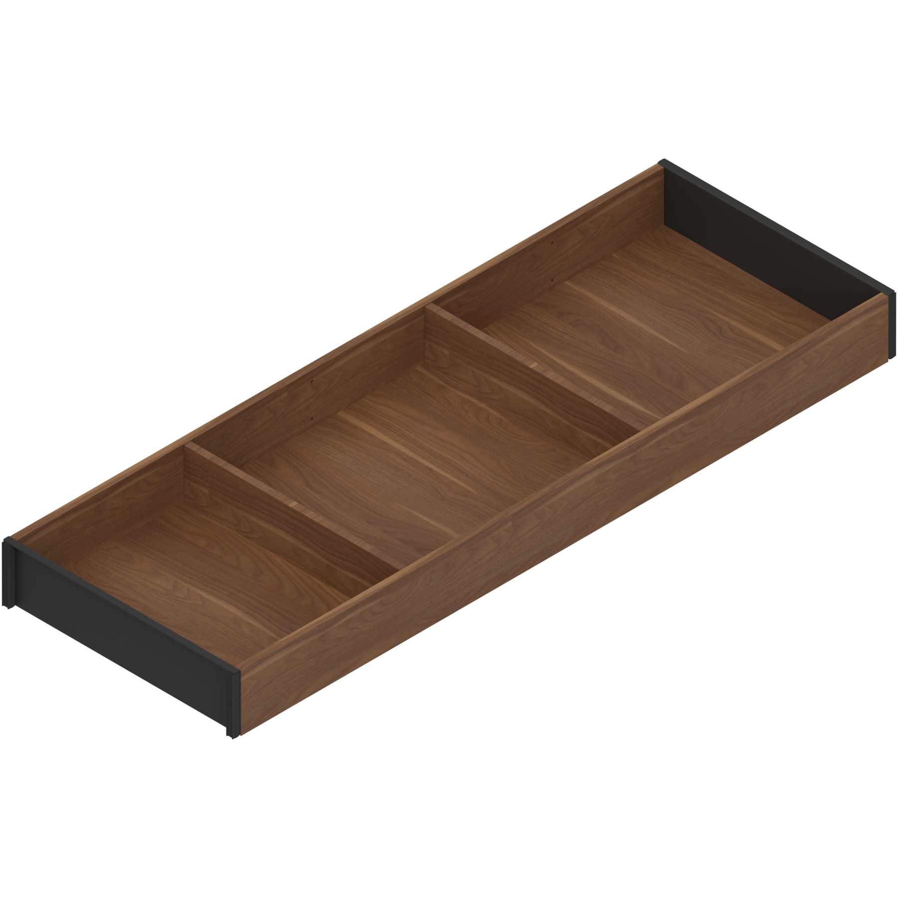 AMBIA-LINE  ramki do szuflady standardowej, do LEGRABOX/MERIVOBOX, w opcji drewnopodobnej, dł.=600 mm, szerokość=200 mm, Orzec Tenn./czarny car
