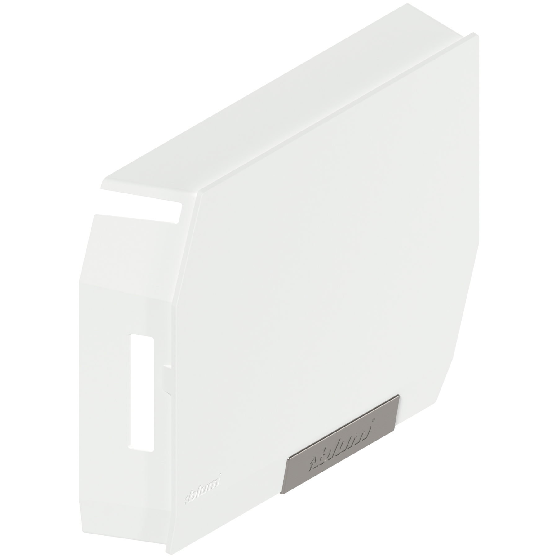 AVENTOS HK-S do małych frontów uchylnych, zaślepka, z zamontowaną małą zaślepką, prawa, jedwabiście biały/inox