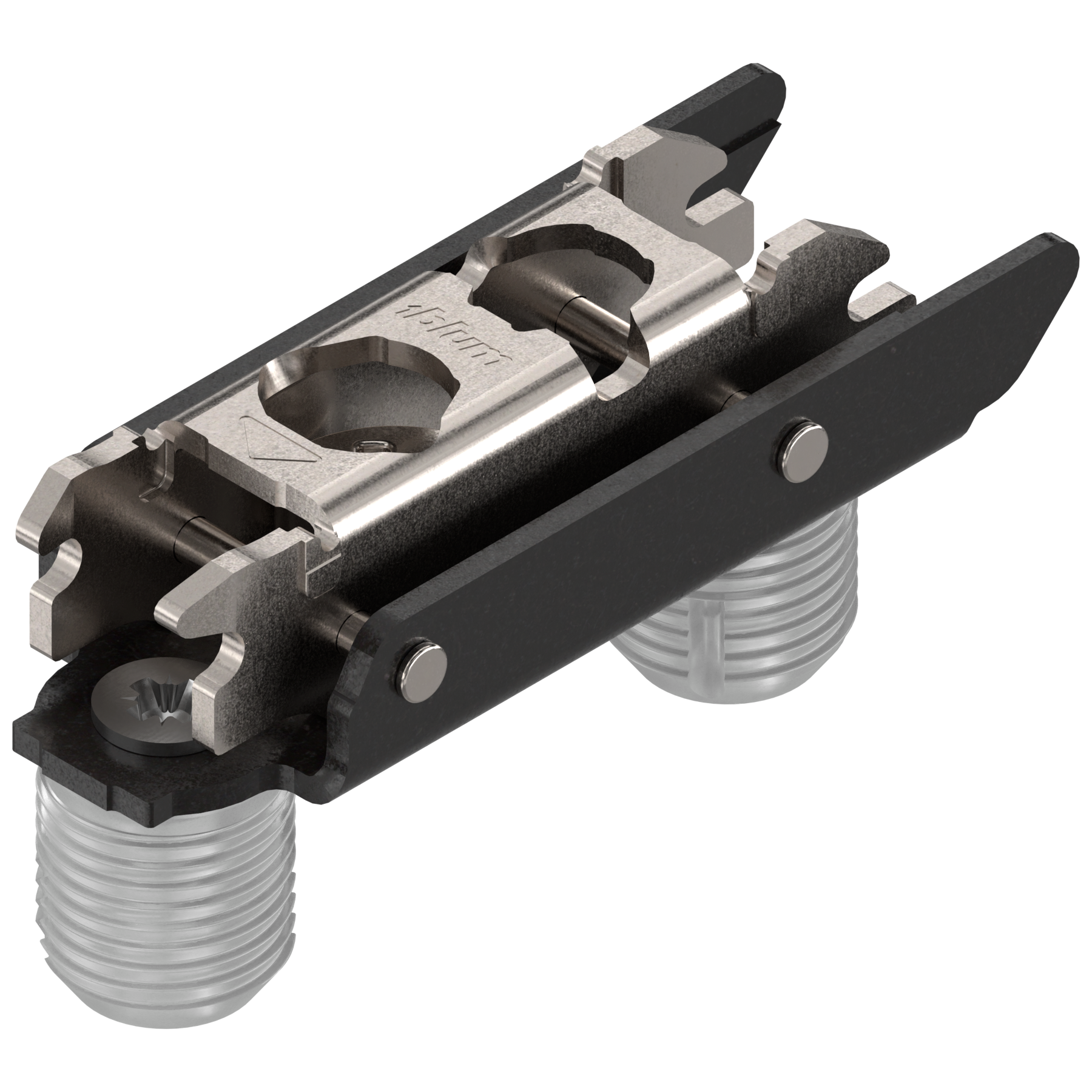 CLIP prowadnik, prosty, 3 mm, Stal, wciskany, RW: mimośród, czarny