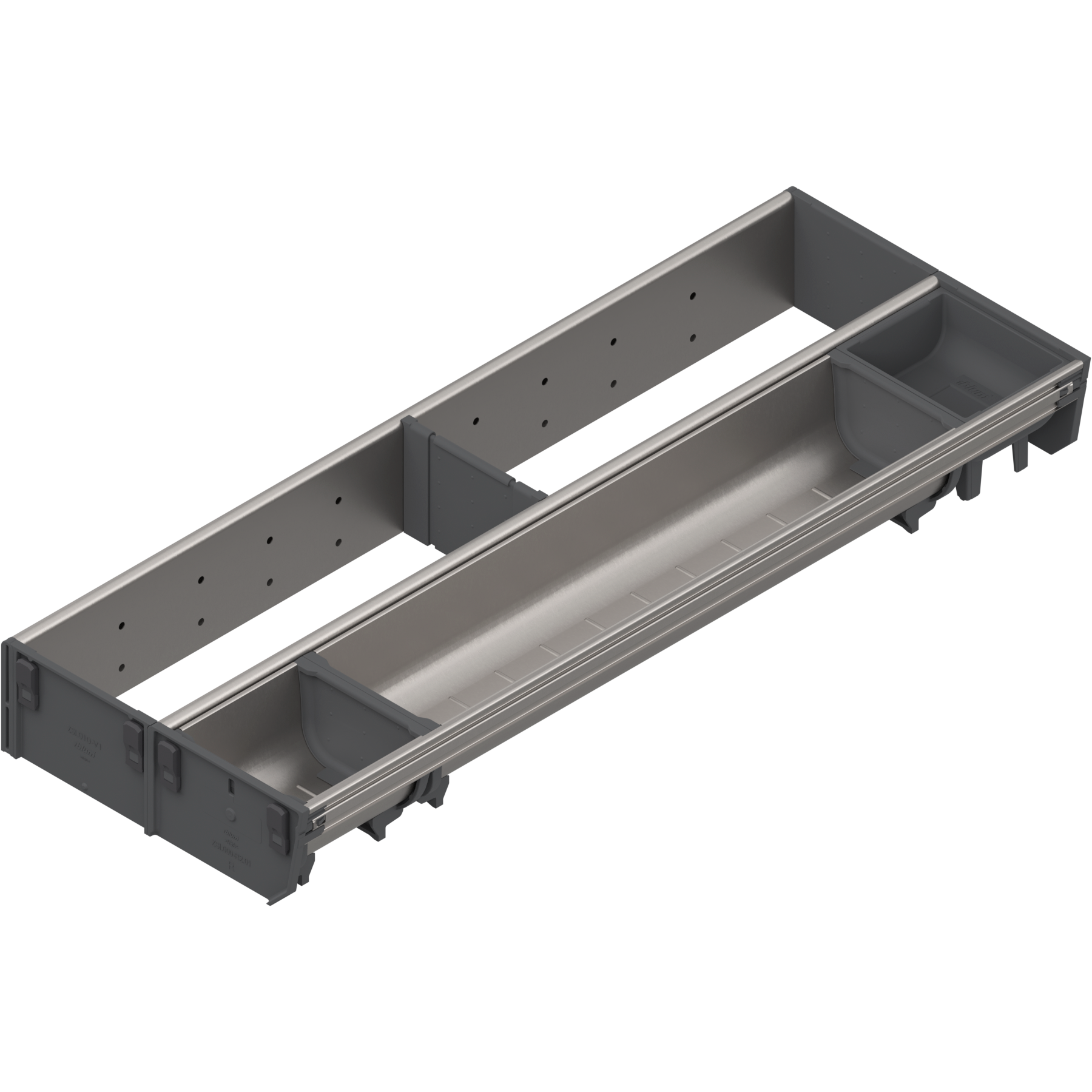 ORGA-LINE wkład kombi (częściowe wypełnienie), do szuflady standardowej TANDEMBOX, dł. NL=550 mm, szer. korpusu KB=1000 mm, szer.=200 mm, inox