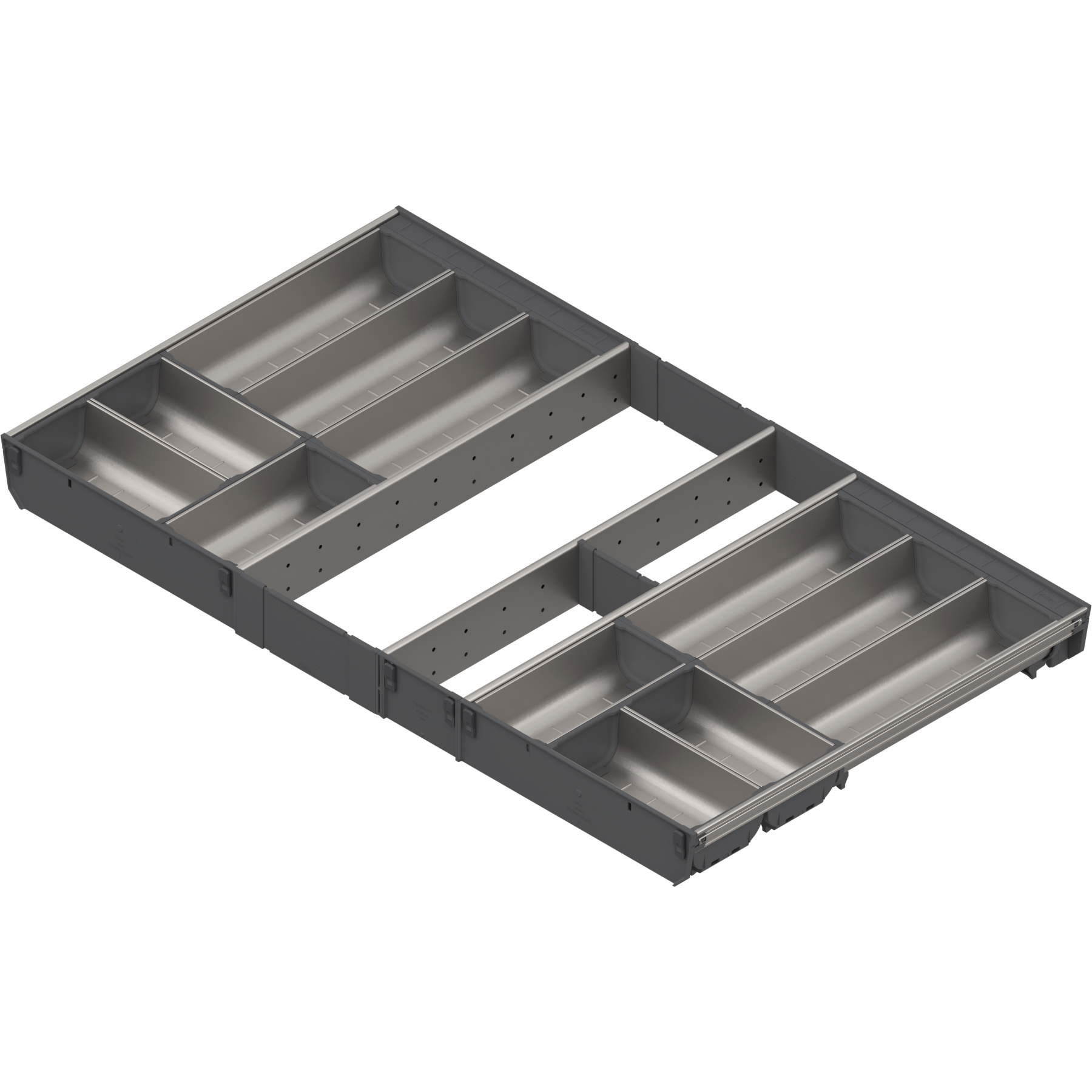 ORGA-LINE wkład z pojemnikami (całkowite wypełnienie), do szuflady standardowej TANDEMBOX, dł. NL=500 mm, szer. korpusu KB=900 mm, inox