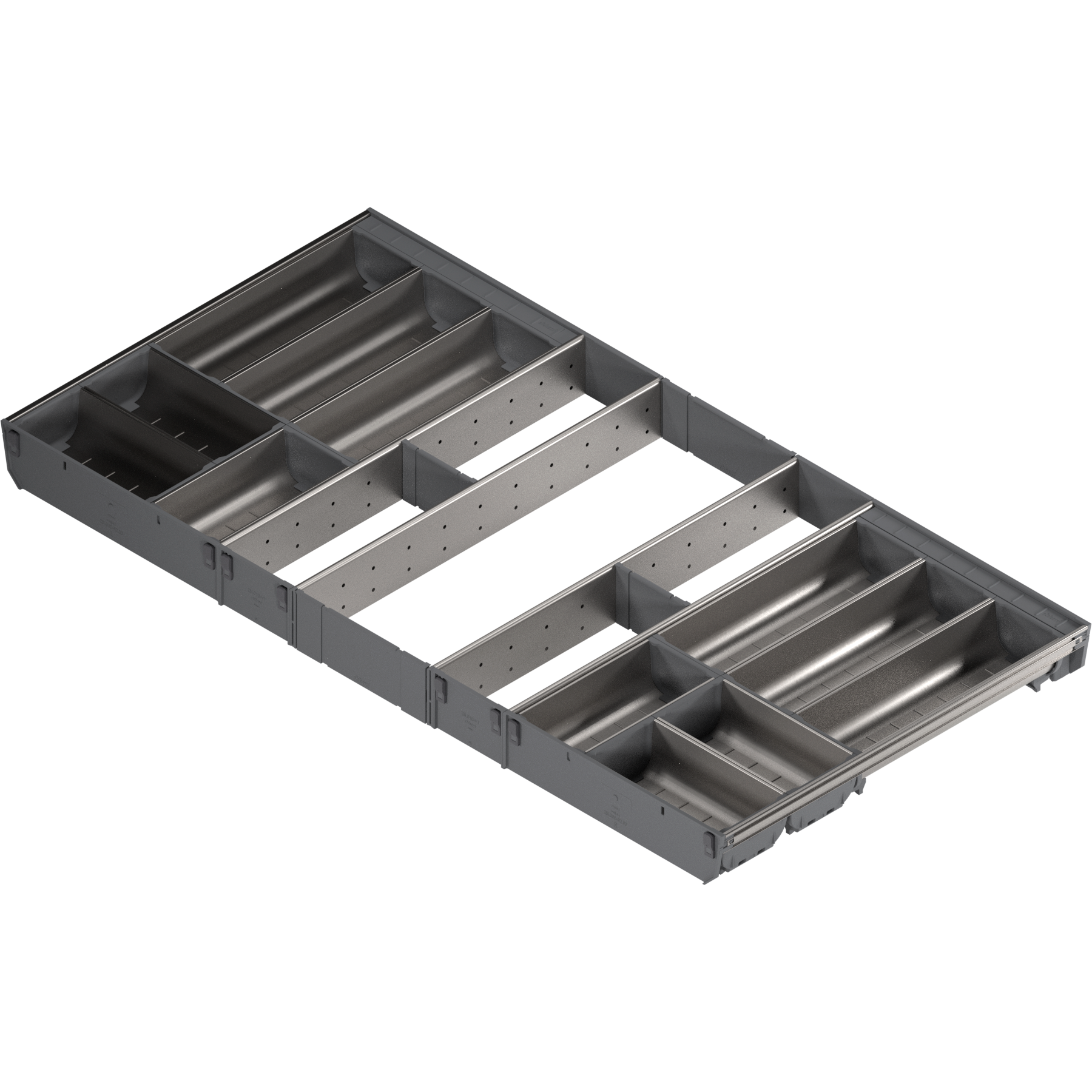 ORGA-LINE wkład z pojemnikami (całkowite wypełnienie), do szuflady standardowej TANDEMBOX, dł. NL=500 mm, szer. korpusu KB=1000 mm, inox
