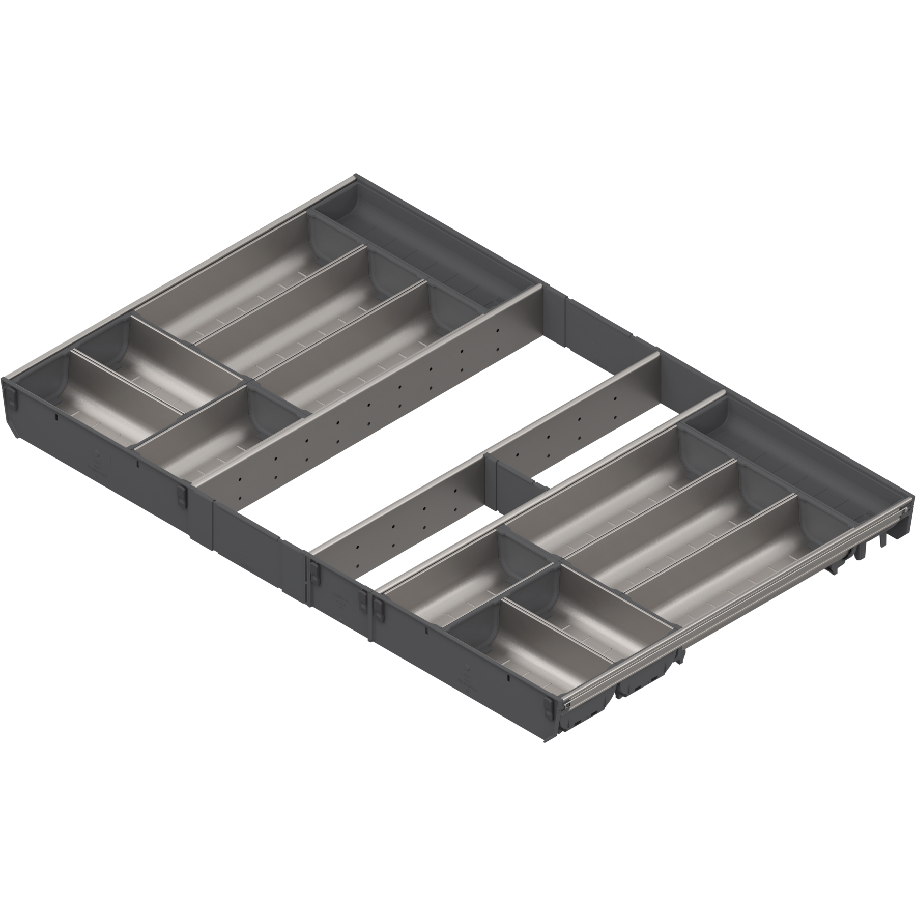ORGA-LINE wkład z pojemnikami (całkowite wypełnienie), do szuflady standardowej TANDEMBOX, dł. NL=550 mm, szer. korpusu KB=900 mm, inox