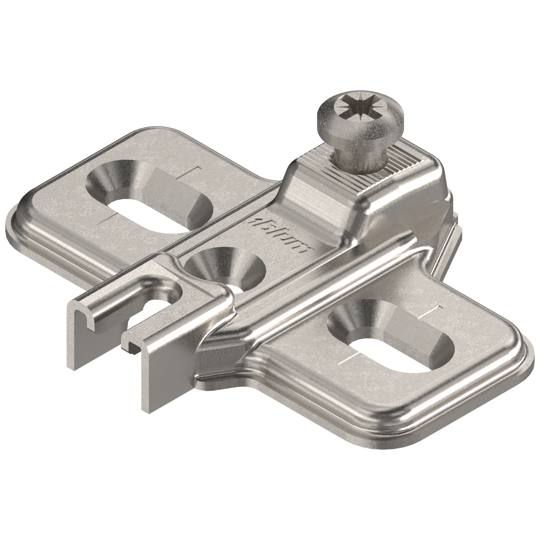 MODUL prowadnik, krzyżakowy, 0 mm, Stal, Wkręty, RW: otwór podłużny, niklowany