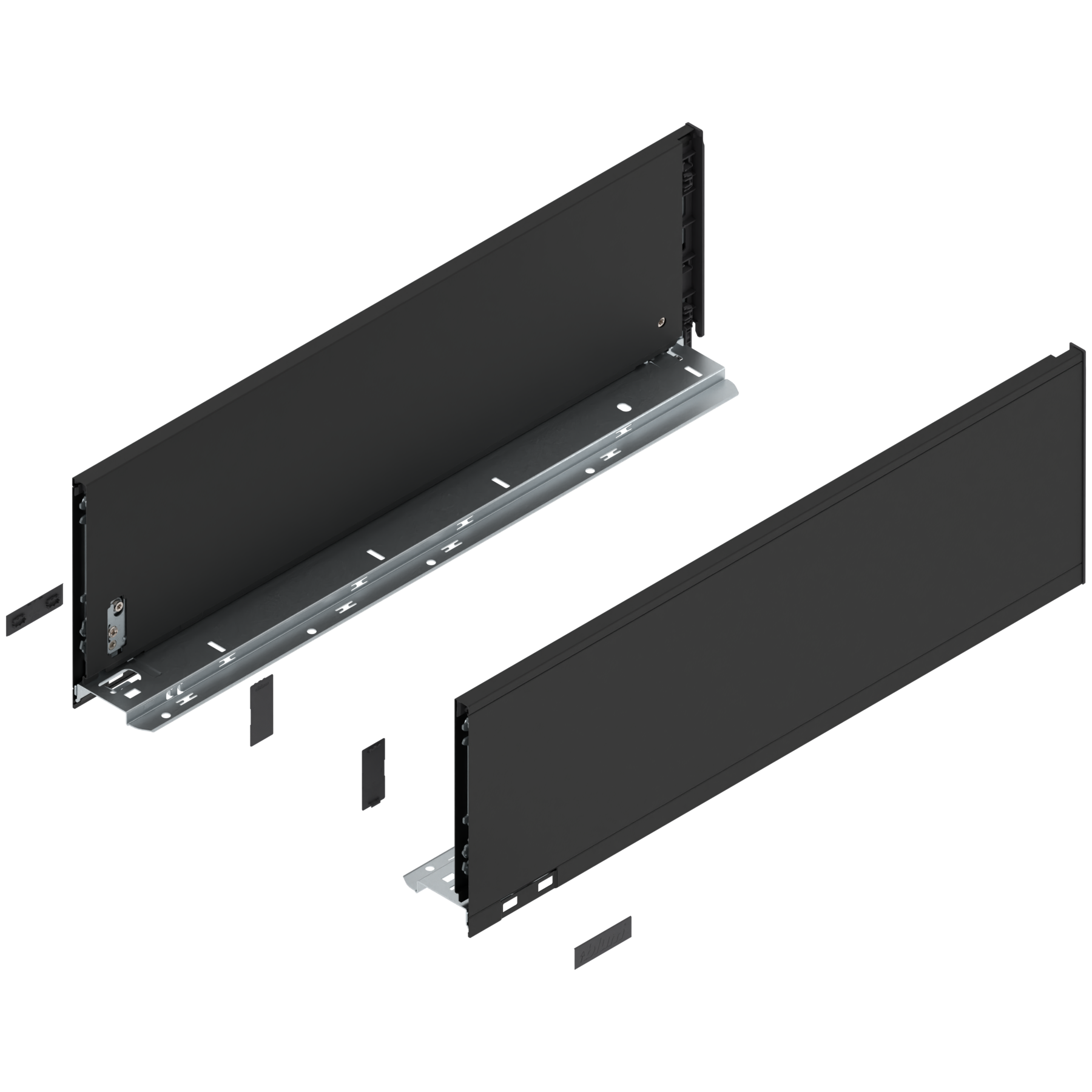 Bok szuflady LEGRABOX, wysokość C (177 mm), dł.=550 mm, lewy/prawy, do LEGRABOX pure, czarny mat