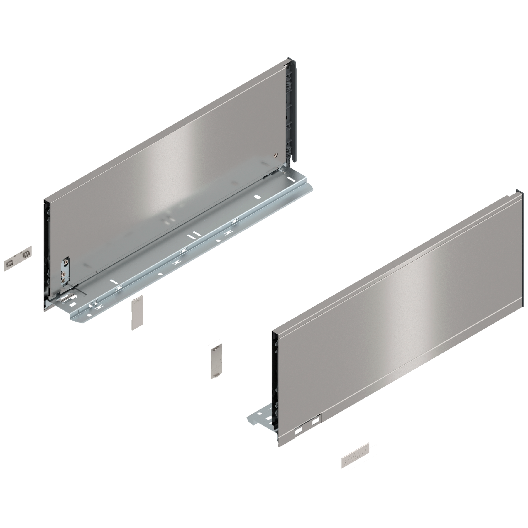 Bok szuflady LEGRABOX, wysokość C (177 mm), dł.=450 mm, lewy/prawy, do LEGRABOX pure, inox-szczotk.-lakier.