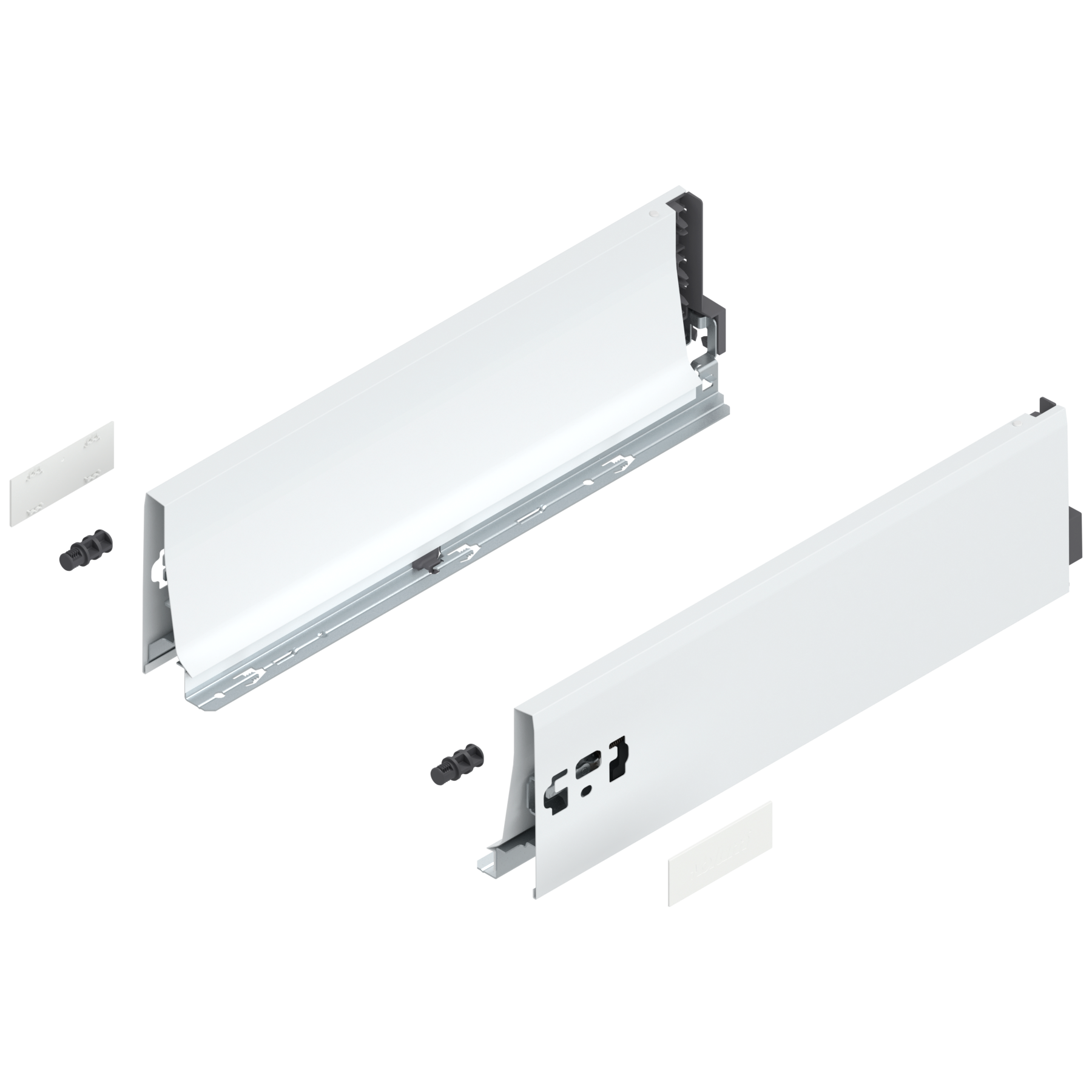 Bok szuflady TANDEMBOX, wysokość K (115 mm), dł.=400 mm, lewy/prawy, do TANDEMBOX antaro , biała