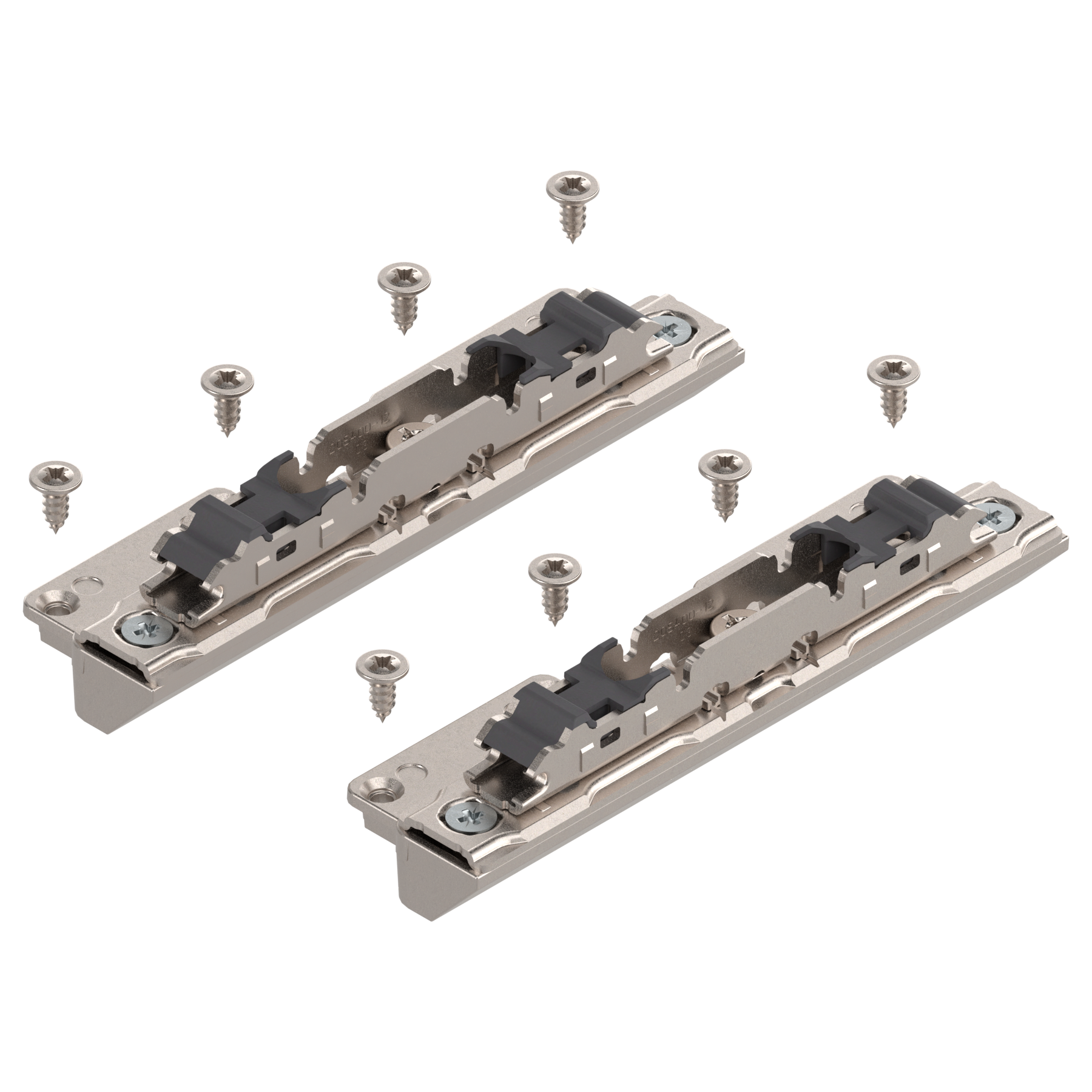 Systemy podnośników AVENTOS HS/HL/HK i HK top, Mocowanie frontu do wąskiej ramki aluminiowej, na wkręty, niklowany