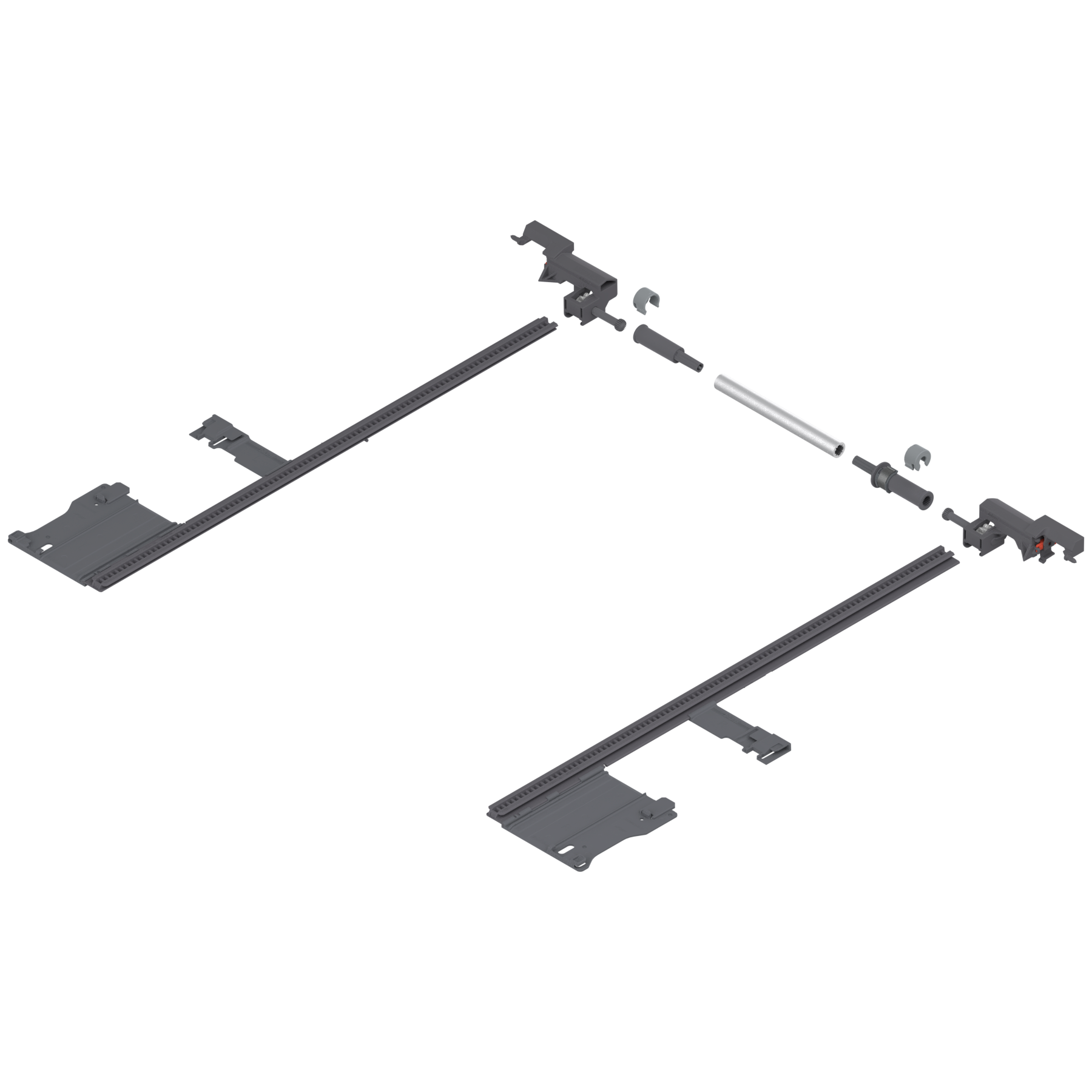 LEGRABOX Stabilizacja boczna, dł.=400 mm, KB=1400 mm, pełen wysuw, do przycięcia, R7037 ciemnoszara