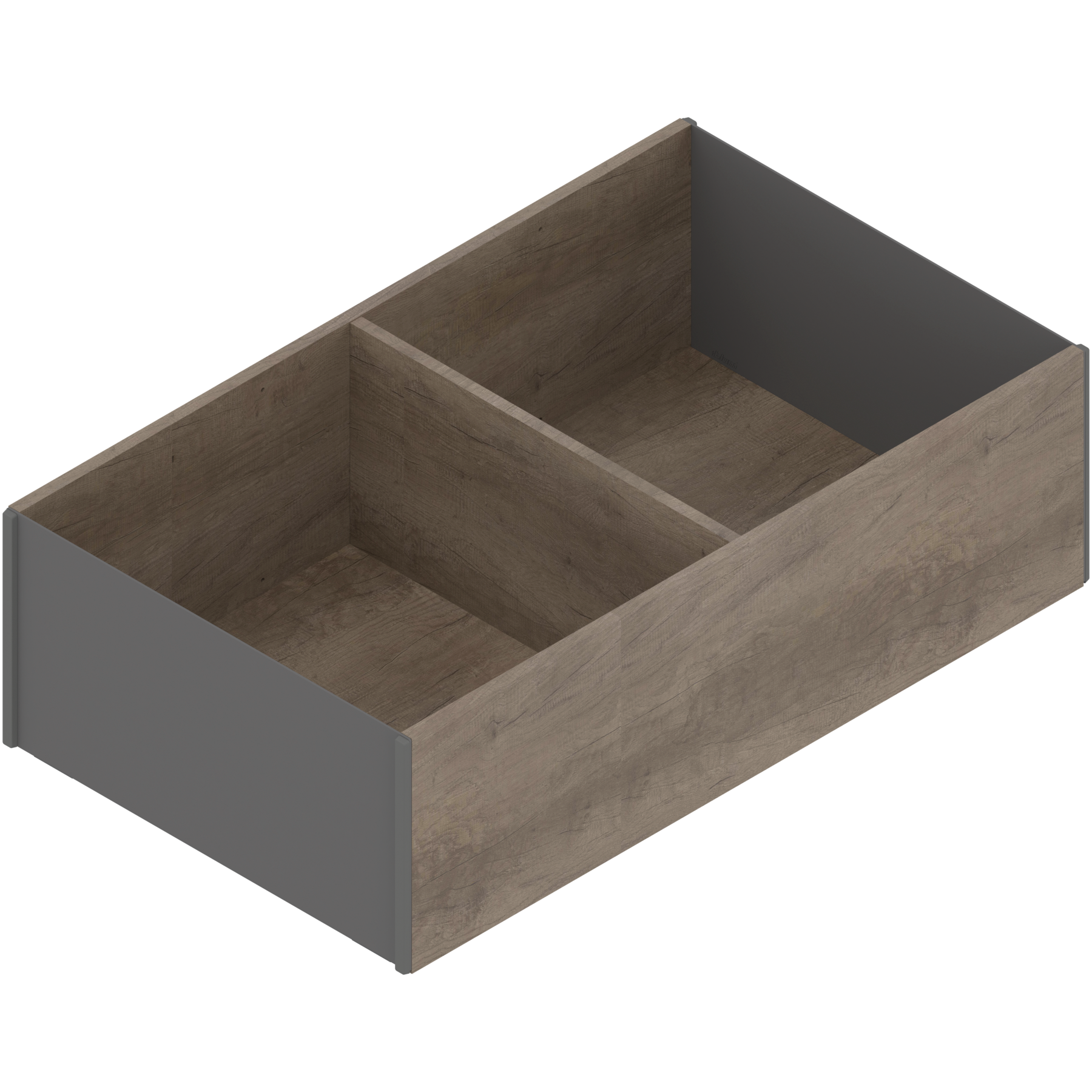 AMBIA-LINE rama, do LEGRABOX/MERIVOBOX szuflady z wysokim frontem, w opcji drewnopodobnej, od dł.=400 mm, szerokość=218 mm, Dąb Nebraska/szary