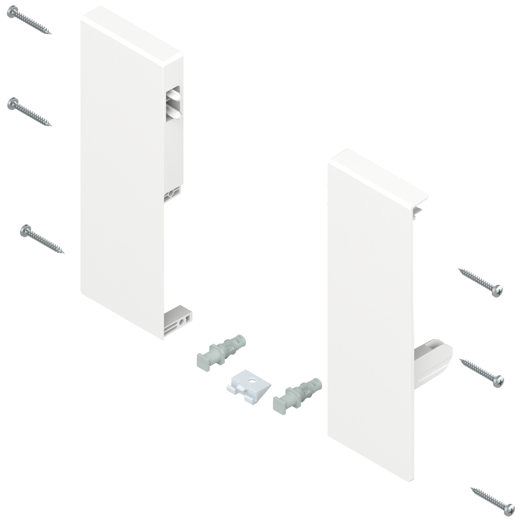 Mocowanie frontu TANDEMBOX , wys. C, do szuflady wewnętrznej z pojedynczym relingiem, lewe/prawe, do TANDEMBOX antaro, biała