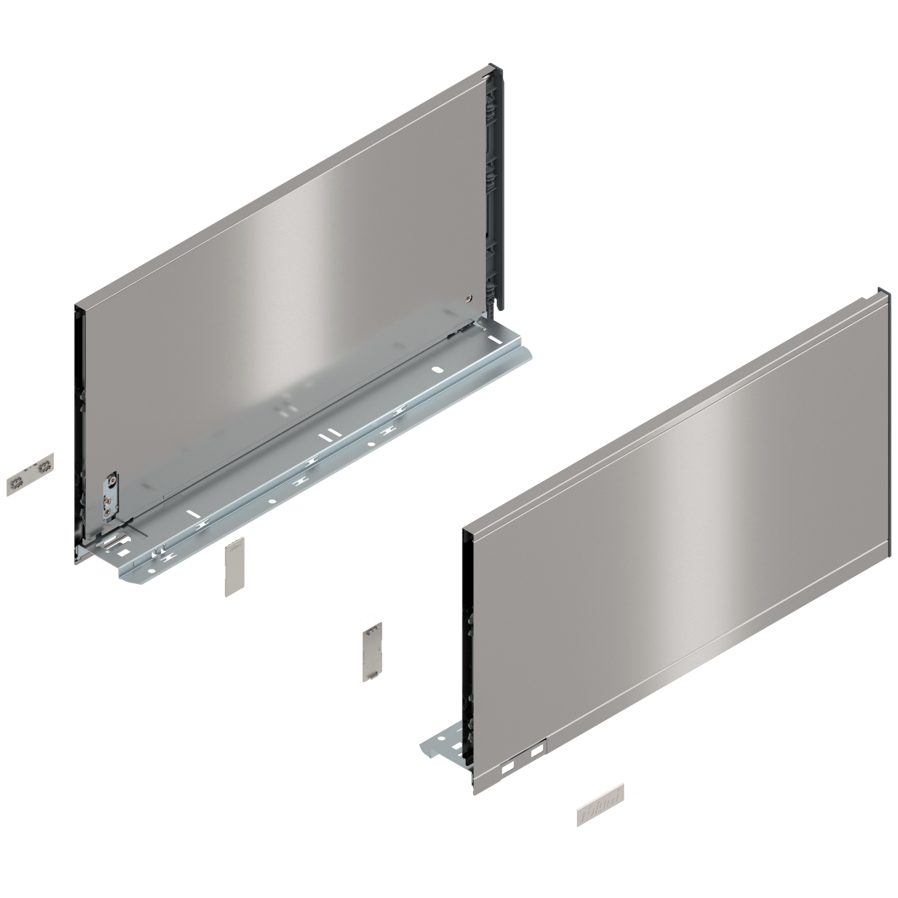 Bok szuflady LEGRABOX, wysokość F (241 mm), dł.=450 mm, lewy/prawy, do LEGRABOX pure, inox-szczotk.-lakier.