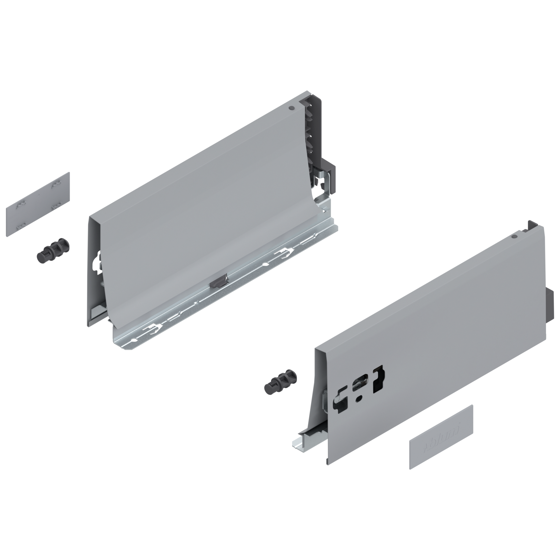 Bok szuflady TANDEMBOX, wysokość K (115 mm), dł.=270 mm, lewy/prawy, do TANDEMBOX antaro , R9006 szara