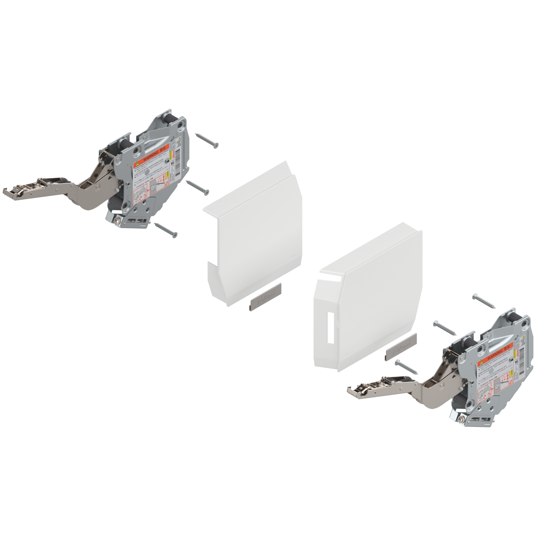 AVENTOS HK-S do małych frontów uchylnych, siłownik (Zestaw), współczynnik mocy=400-1000 przy 2 szt., do TIP-ON, jedwabiście biały/inox
