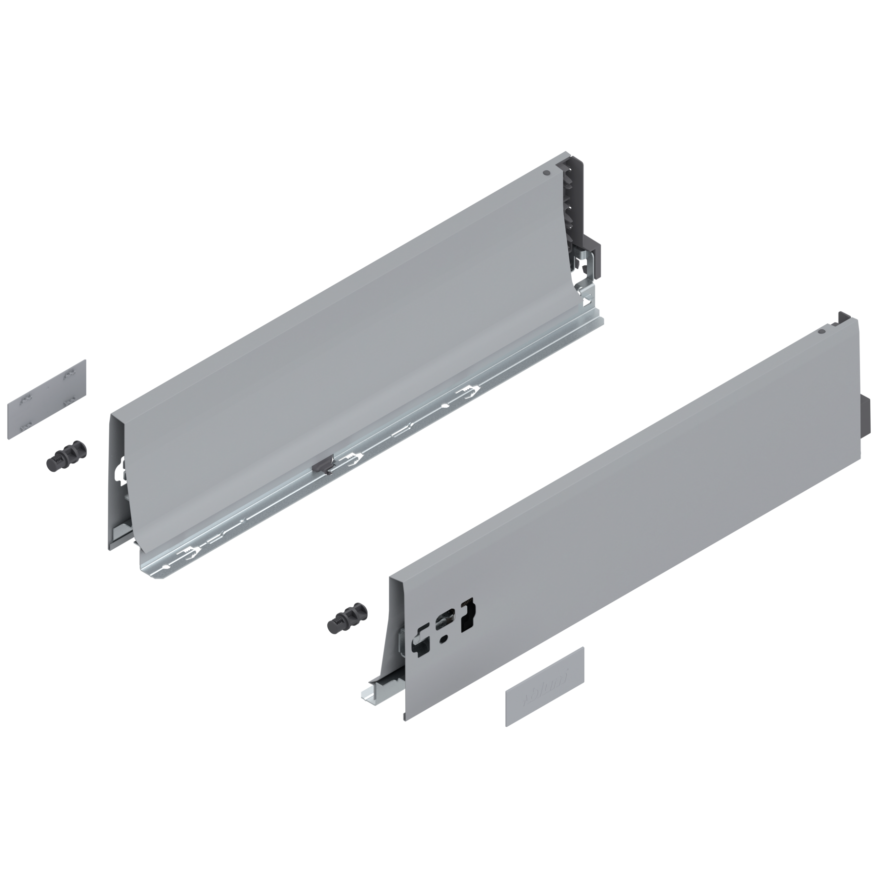 Bok szuflady TANDEMBOX, wysokość K (115 mm), dł.=450 mm, lewy/prawy, do TANDEMBOX antaro , R9006 szara
