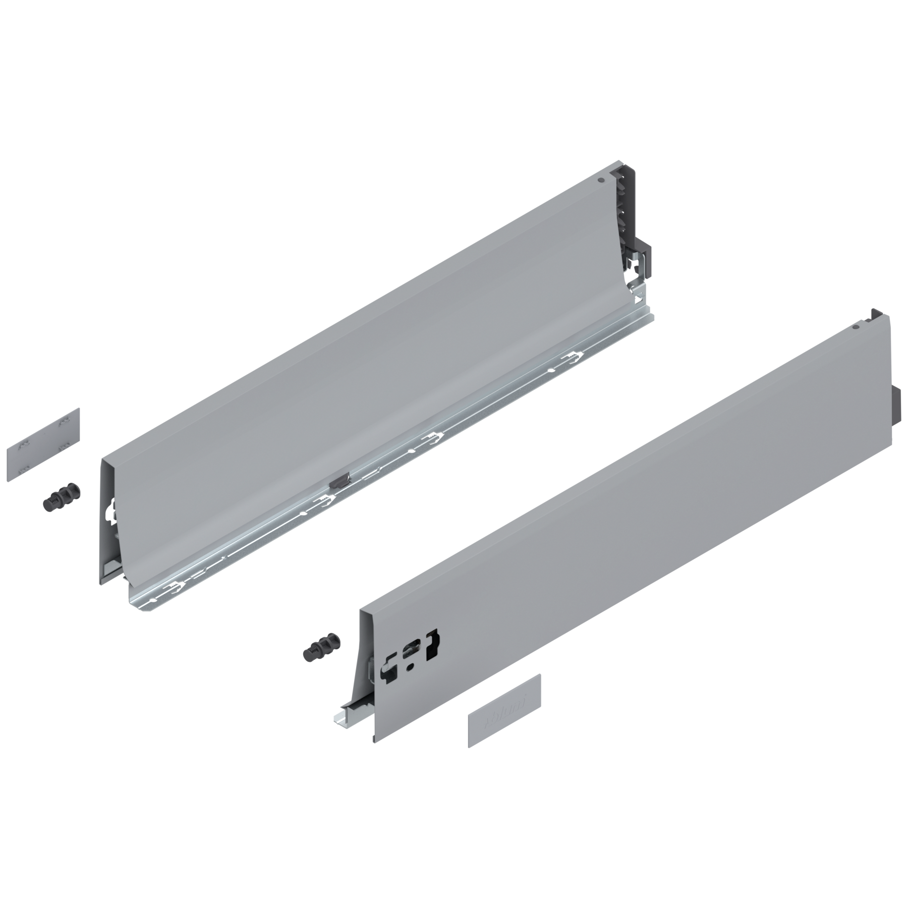 Bok szuflady TANDEMBOX, wysokość K (115 mm), dł.=550 mm, lewy/prawy, do TANDEMBOX antaro , R9006 szara