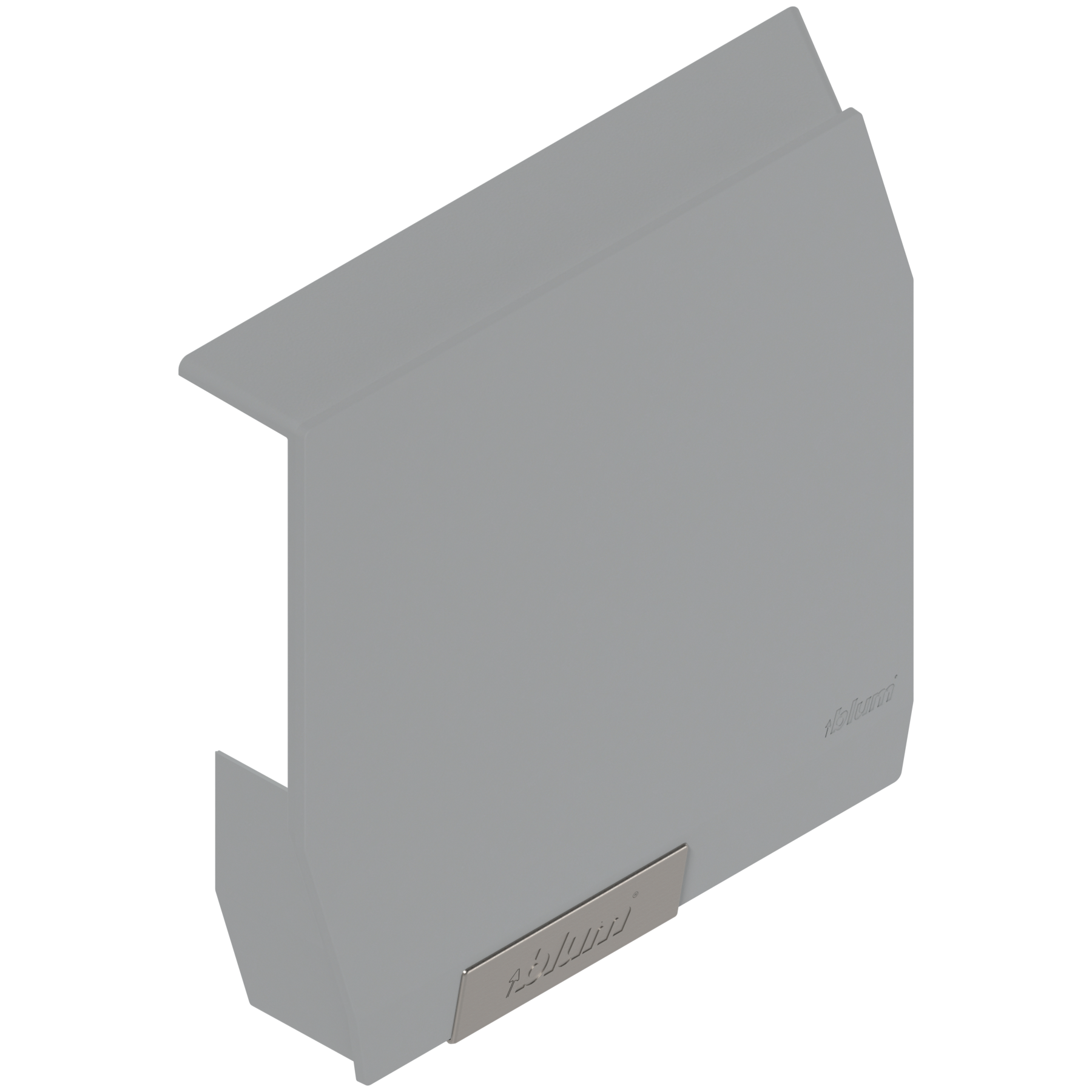 AVENTOS HK-S do małych frontów uchylnych, zaślepka, z zamontowaną małą zaślepką, lewa, jasnoszary/inox