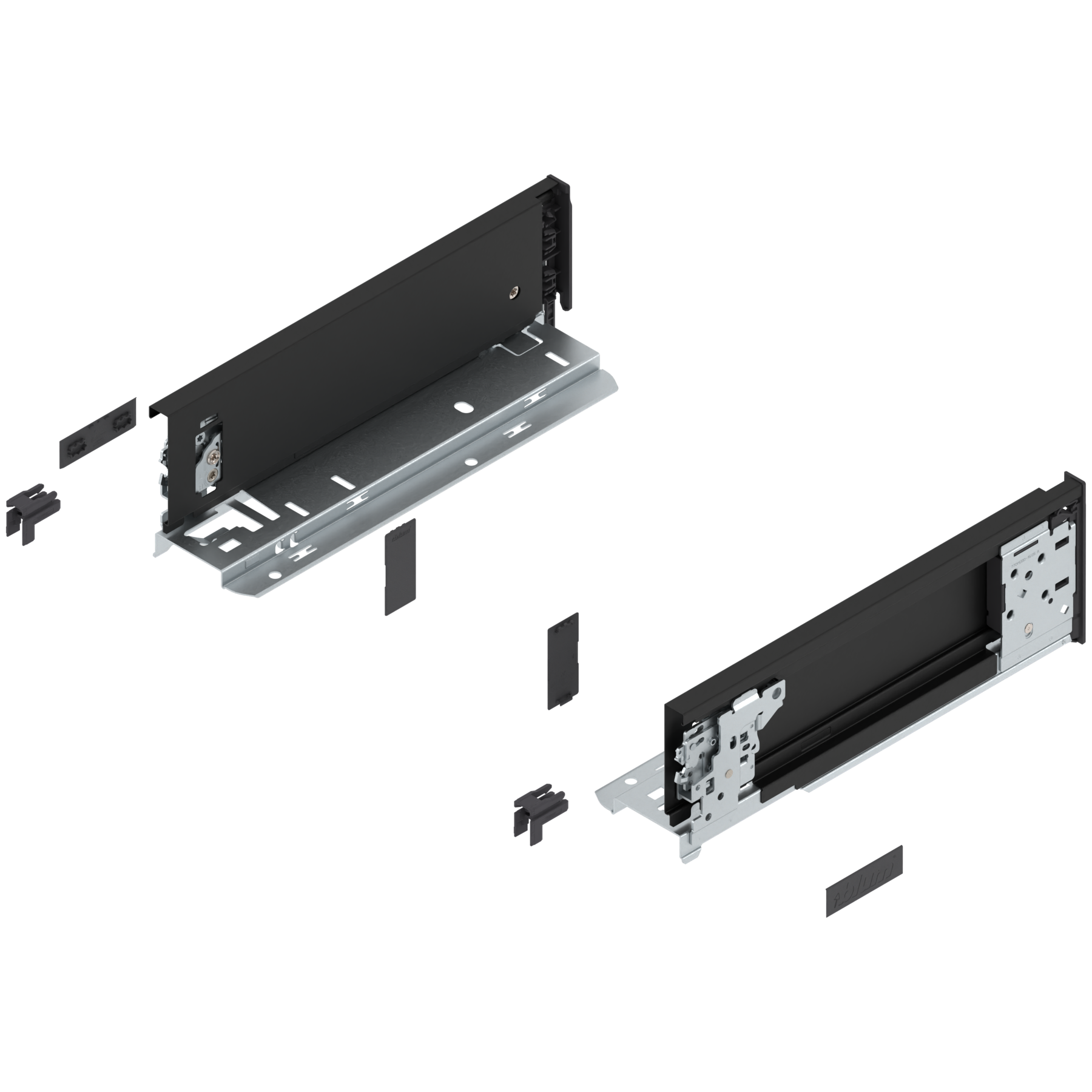 Bok szuflady LEGRABOX (za korpusem), wysokość M (90.5 mm), dł.=270 mm, lewy/prawy, do LEGRABOX pure, czarny mat