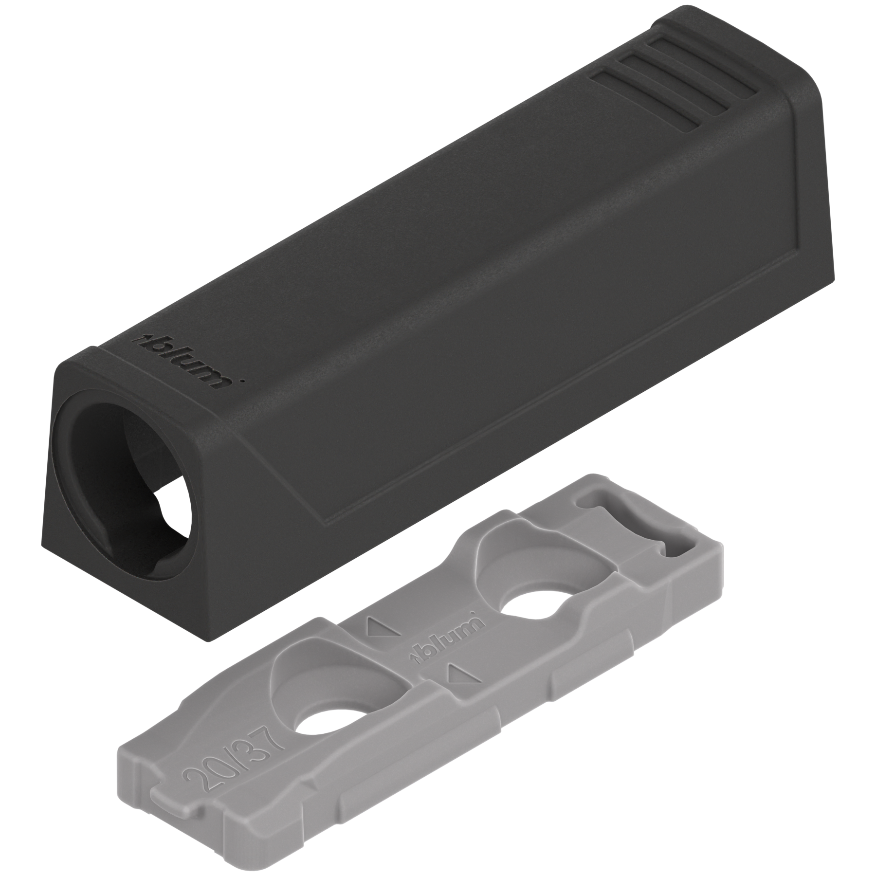 Adapter TIP-ON do drzwi, Wersja standardowa, prosty, Wkręty, czarny carbon