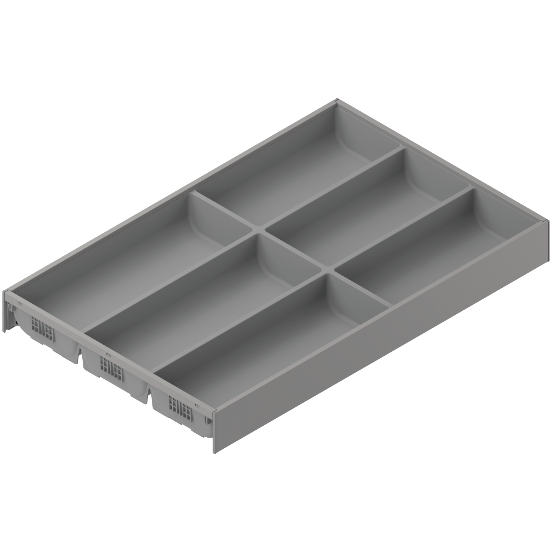 AMBIA-LINE  wkład na sztućce do szuflady standardowej, do LEGRABOX/MERIVOBOX, tworzywo sztuczne/stal, 6 przegródka na sztućce, dł.=500 mm, szerokość=300 mm, szary indium mat