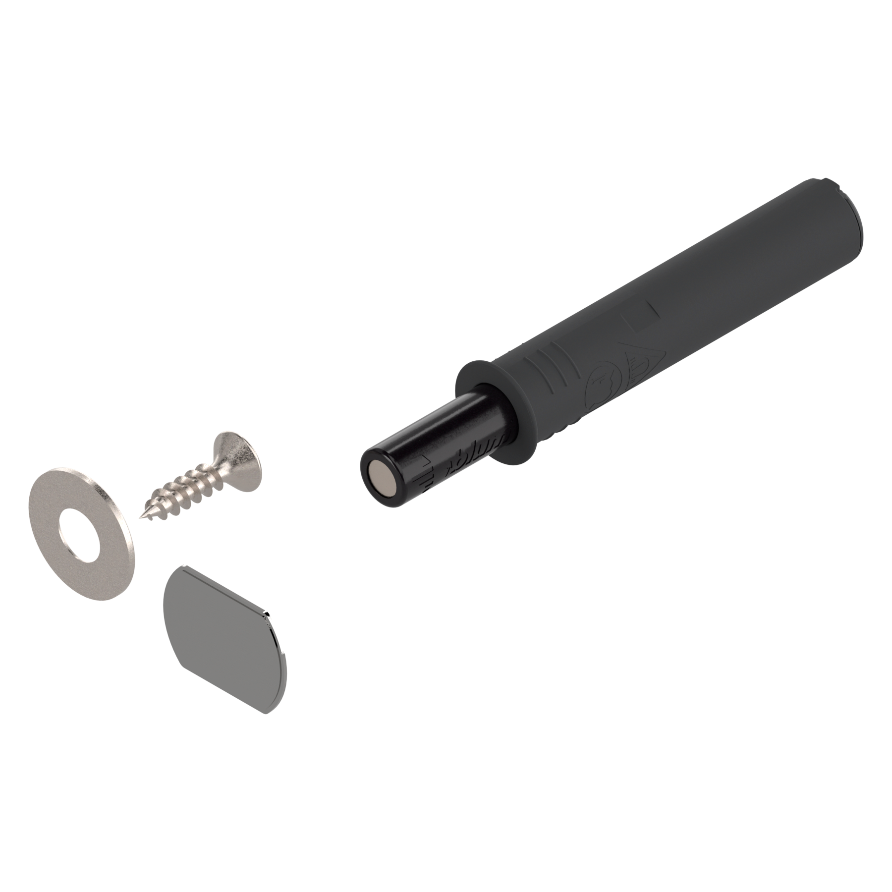 TIP-ON do drzwi (Zestaw), Wersja standardowa, z magnesem, czarny carbon