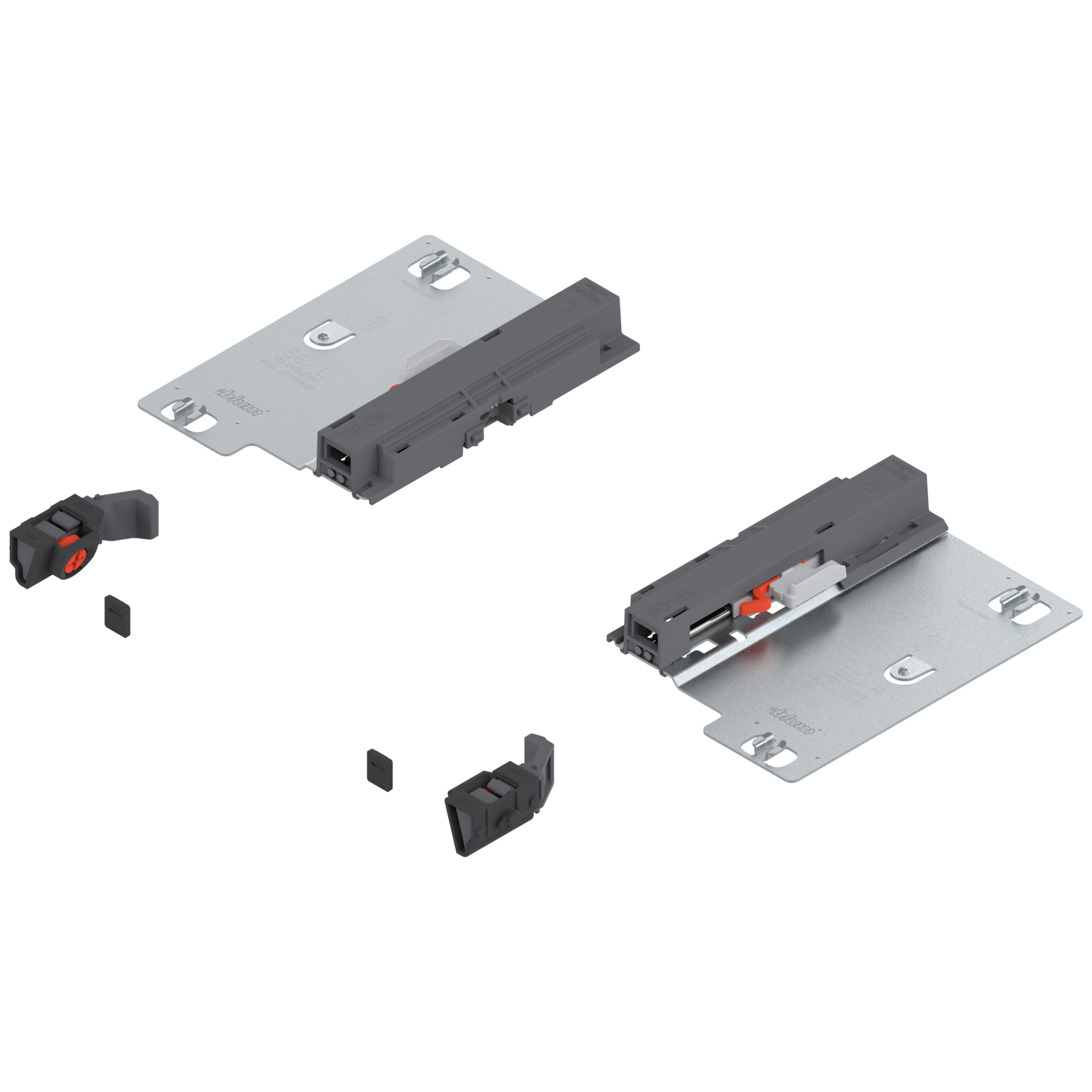Zestaw  TIP-ON do TANDEM plus pełen wysuw 56xH/F, prawy+lewy, czarny