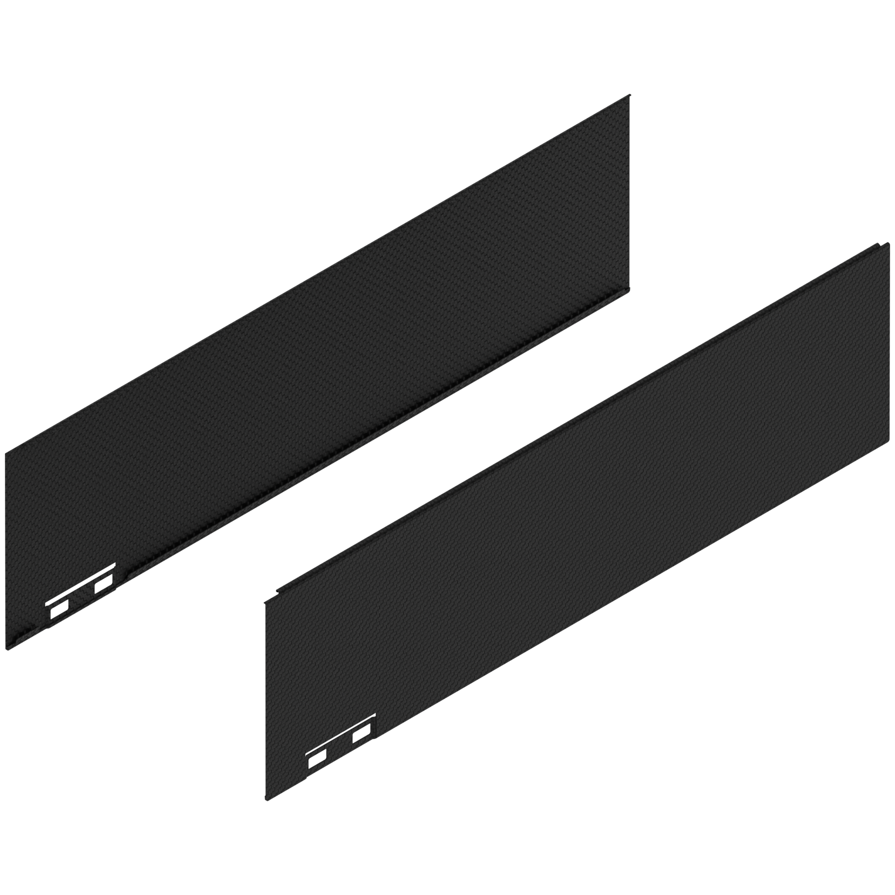 LEGRABOX Element dekoracyjny, wysokość K (128.5 mm), dł.=450 mm, prawy+lewy, czarny carb./carb.look