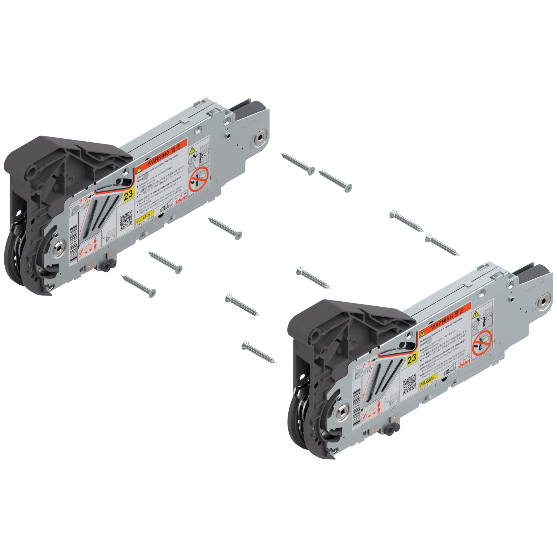 AVENTOS HL do frontów nad korpusem, siłownik (Zestaw), odpowiedni do SERVO-DRIVE, cynkowana