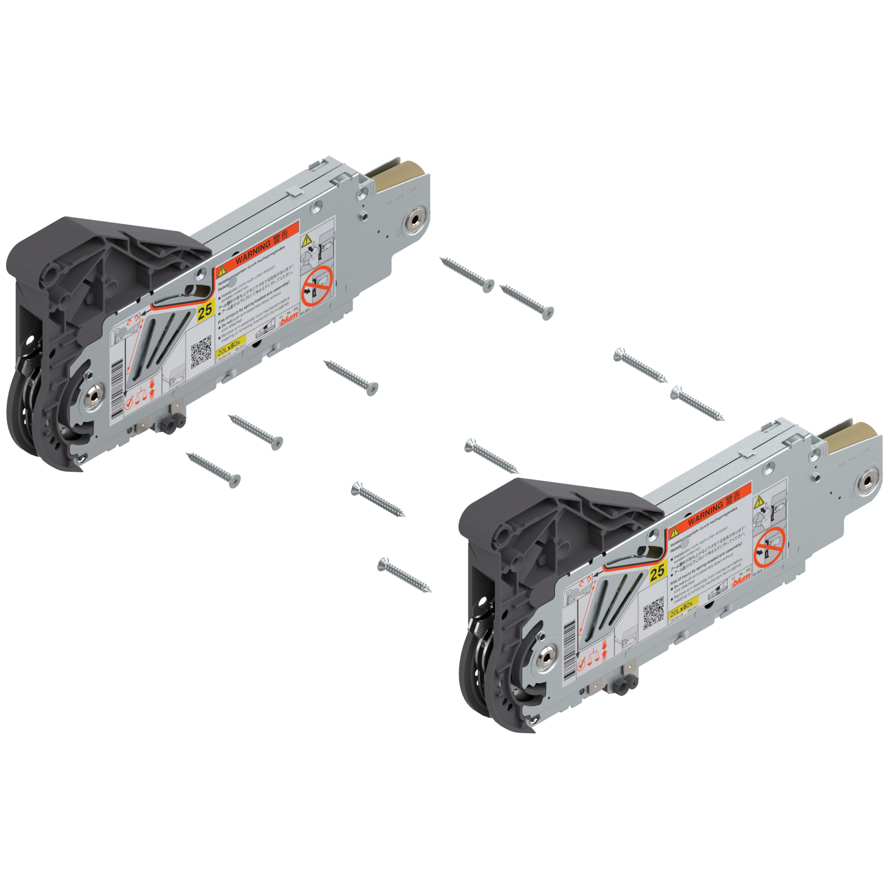 AVENTOS HL do frontów nad korpusem, siłownik (Zestaw), odpowiedni do SERVO-DRIVE, cynkowana