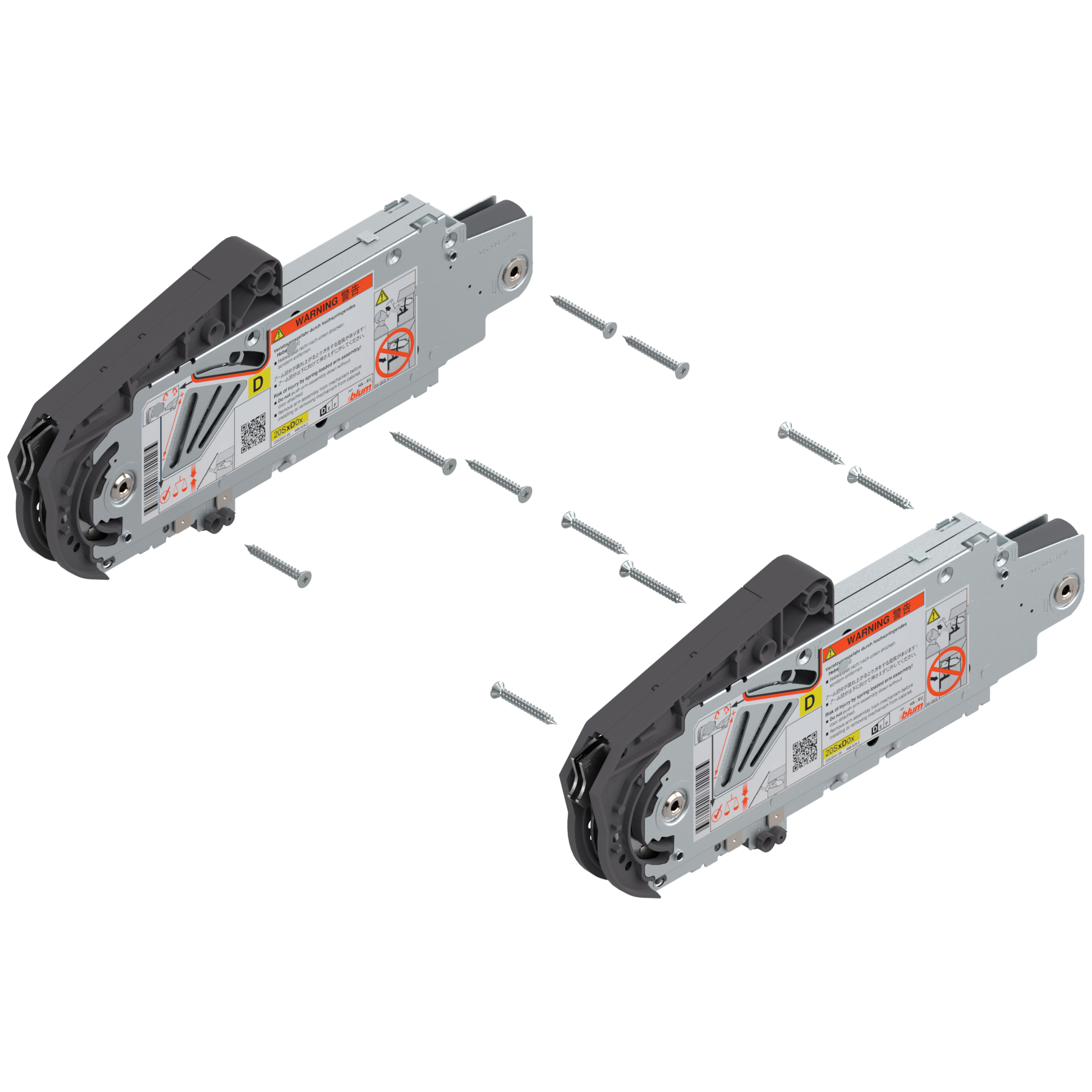 AVENTOS HS do frontów nachodzących, siłownik (Zestaw), typ D, odpowiedni do SERVO-DRIVE, cynkowana