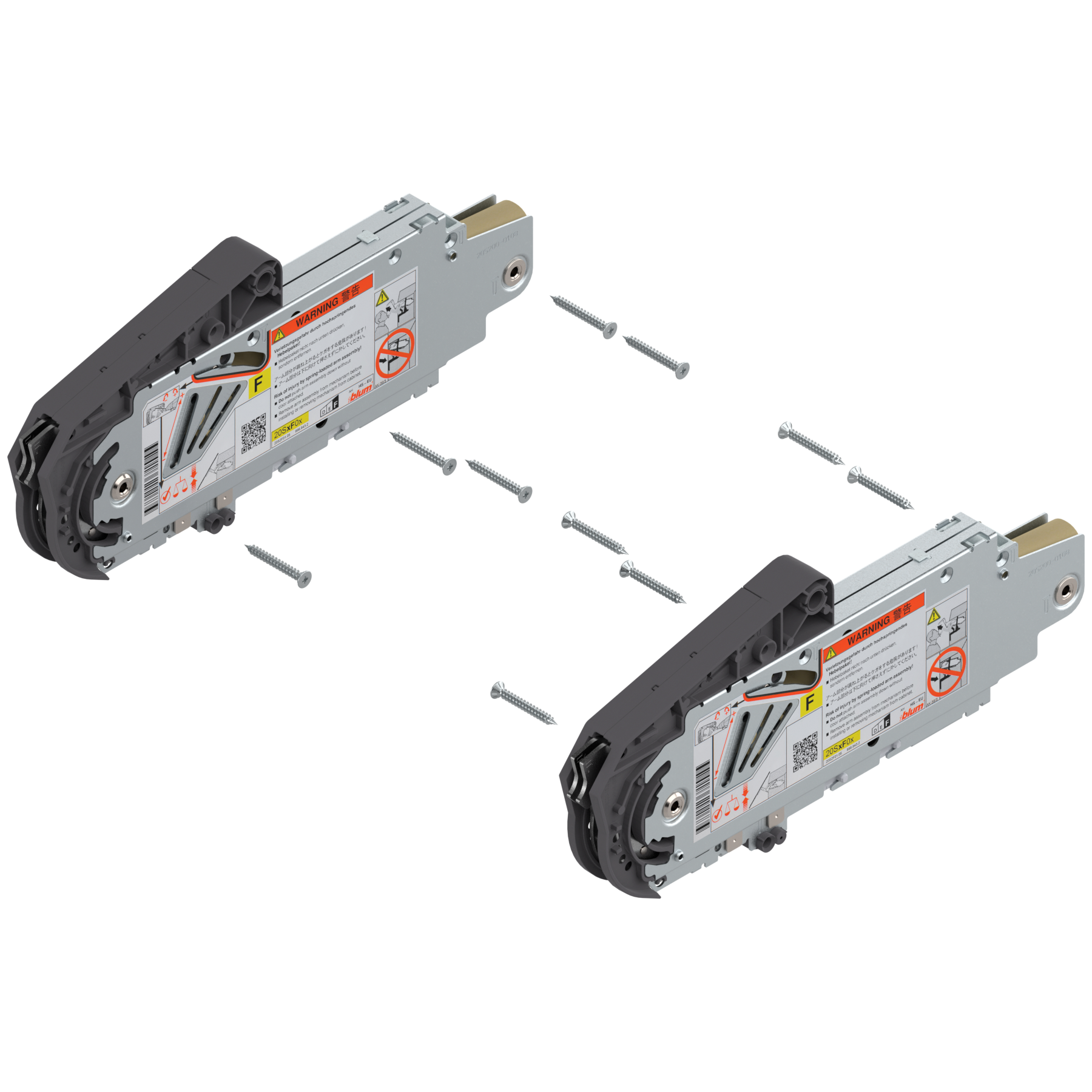 AVENTOS HS do frontów nachodzących, siłownik (Zestaw), typ F, odpowiedni do SERVO-DRIVE, cynkowana
