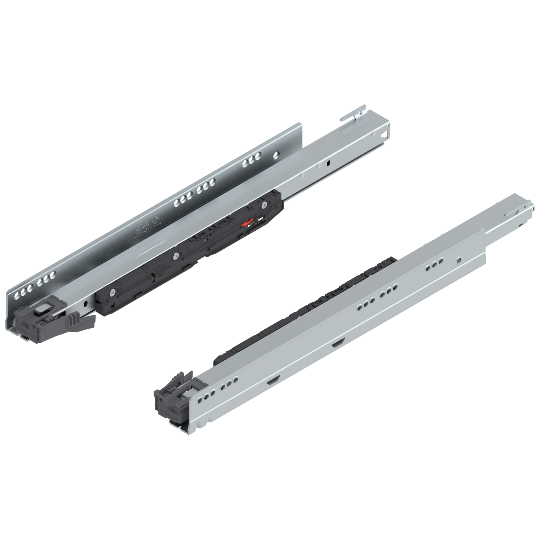 Prowadnica korpusu LEGRABOX z BLUMOTION S, pełny wysuw, 70 kg, dł.=500 mm, lewa/prawa, cynkowana