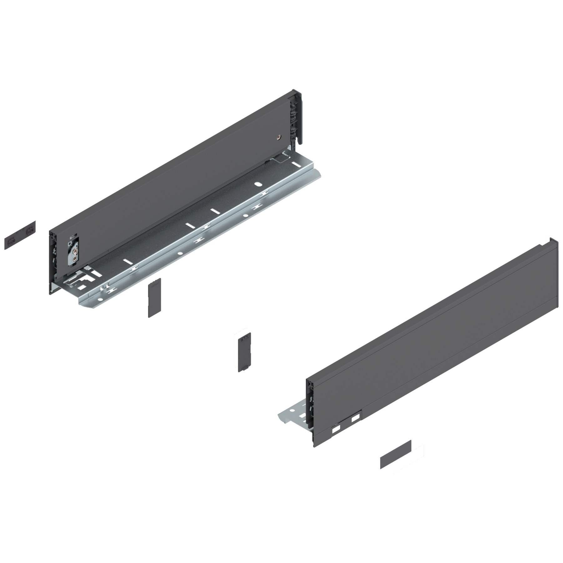 Bok szuflady LEGRABOX, wysokość M (90.5 mm), dł.=400 mm, lewy/prawy, do LEGRABOX pure, antracyt mat