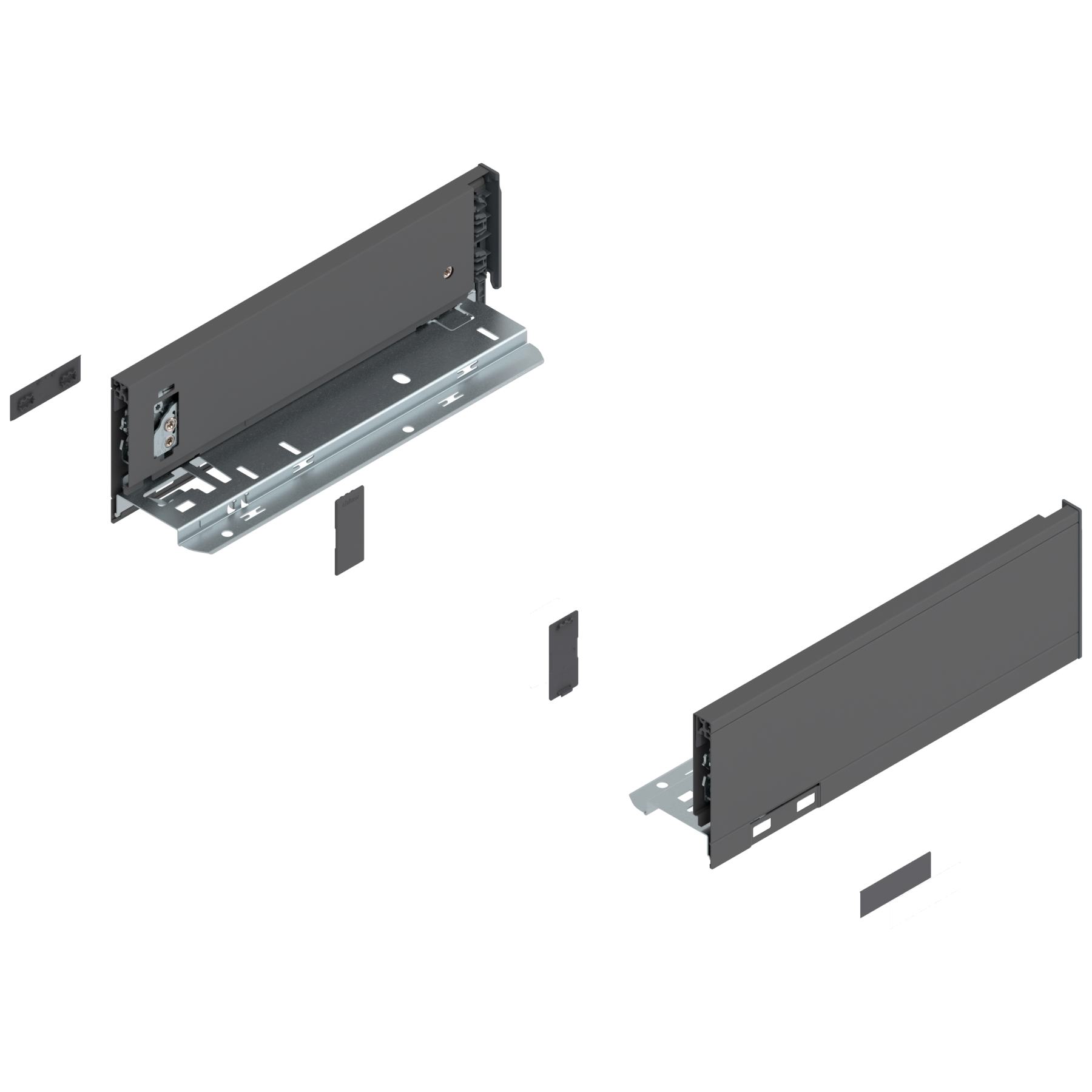 Bok szuflady LEGRABOX, wysokość M (90.5 mm), dł.=270 mm, lewy/prawy, do LEGRABOX pure, antracyt mat