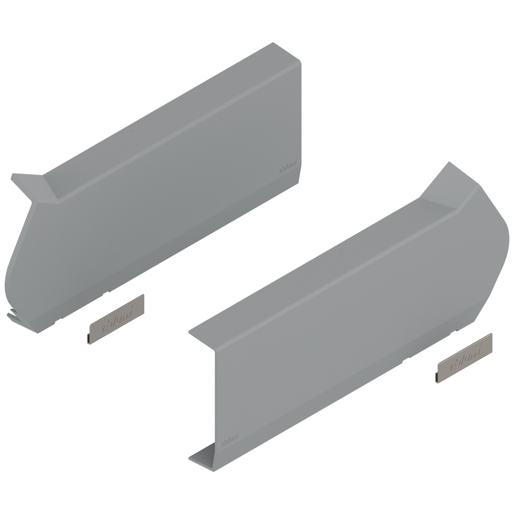 AVENTOS HF do frontów uchylno - składanych, Zaślepka duża, lewa/prawa, jasnoszary/inox