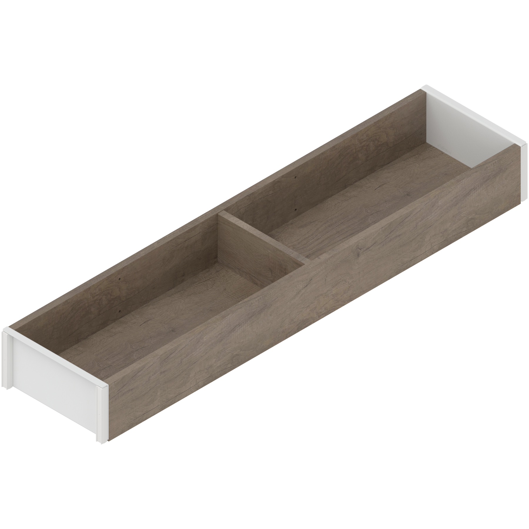 AMBIA-LINE  ramki do szuflady standardowej, do LEGRABOX/MERIVOBOX, w opcji drewnopodobnej, dł.=450 mm, szerokość=100 mm, Dąb Bard./jedwab.biały