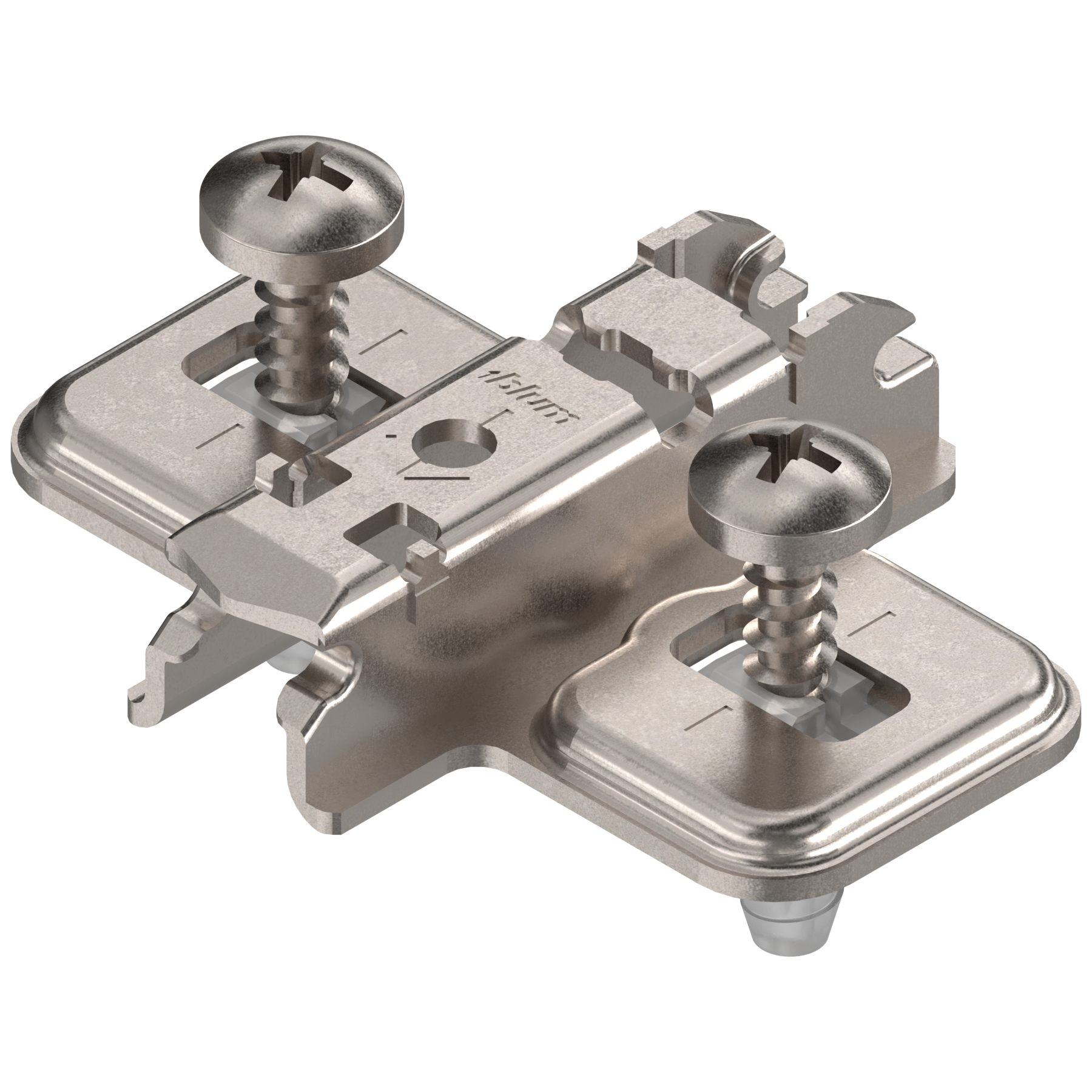 CLIP prowadnik, krzyżakowy, 3 mm, Stal, EXPANDO (zamont. specj. wkręty z kołkiem rozporowym), RW: otwór podłużny, niklowany